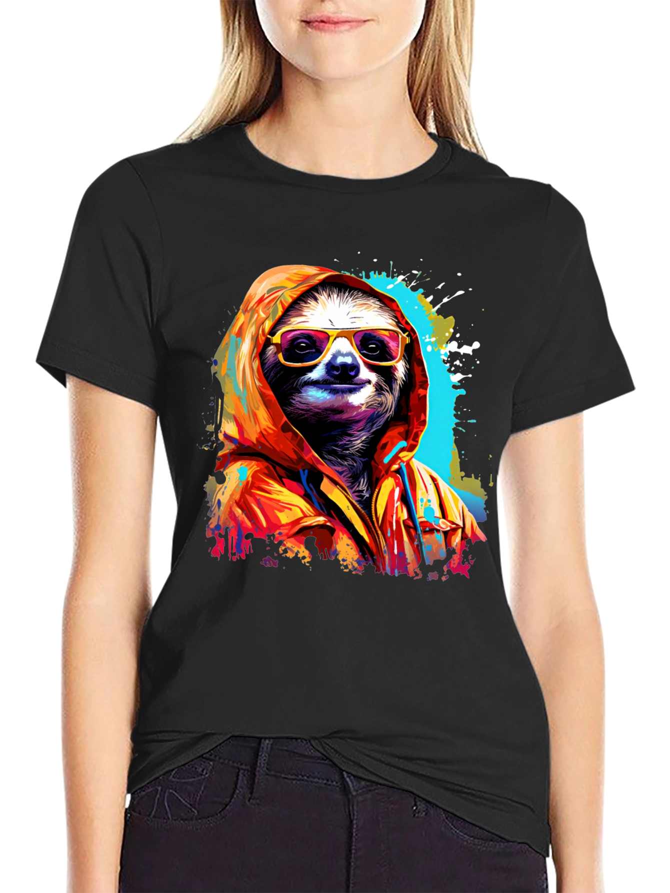 Cool Sloth Graphic Tee - Relaxed Style