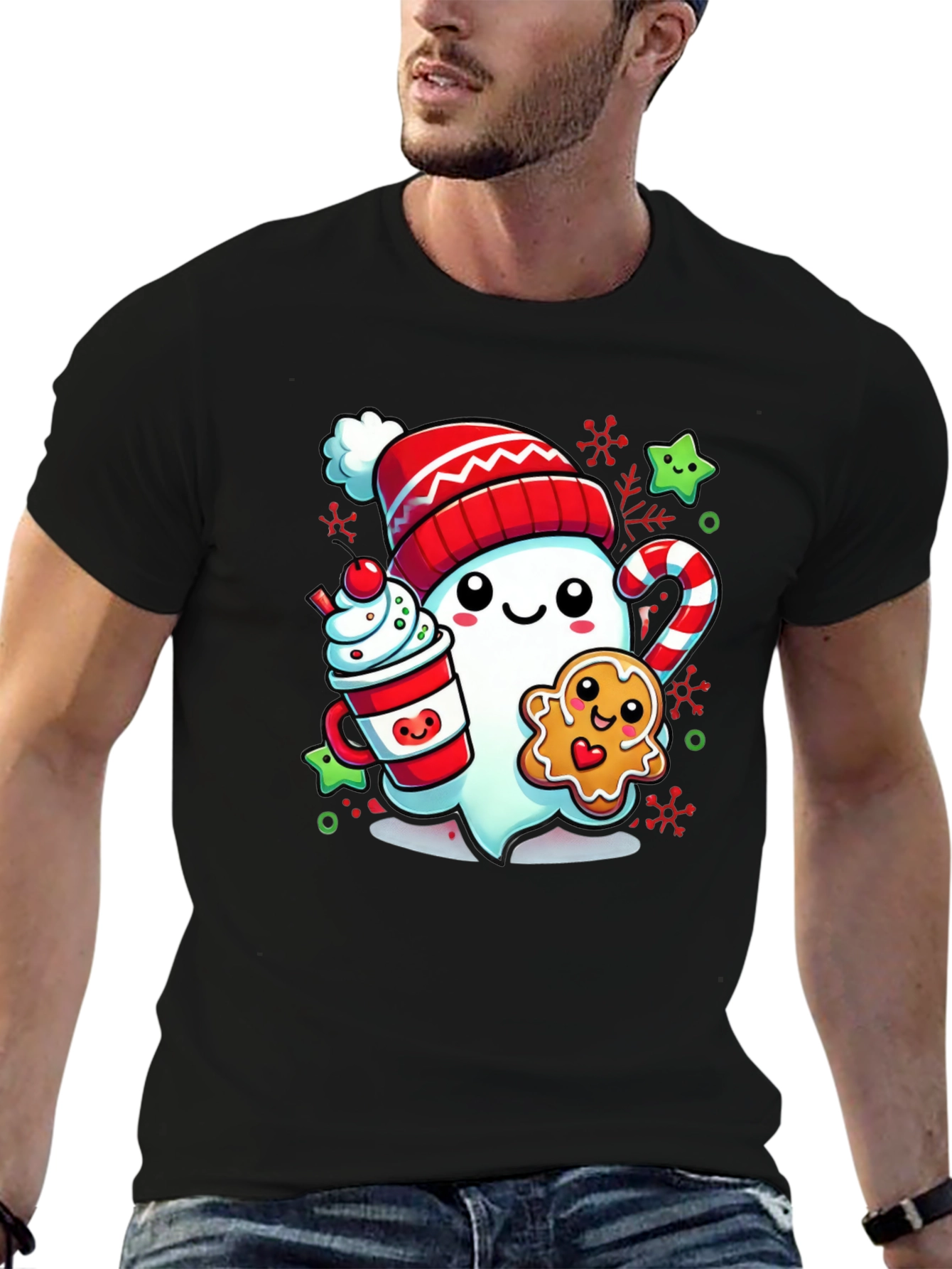 Festive Ghost Christmas T-Shirt