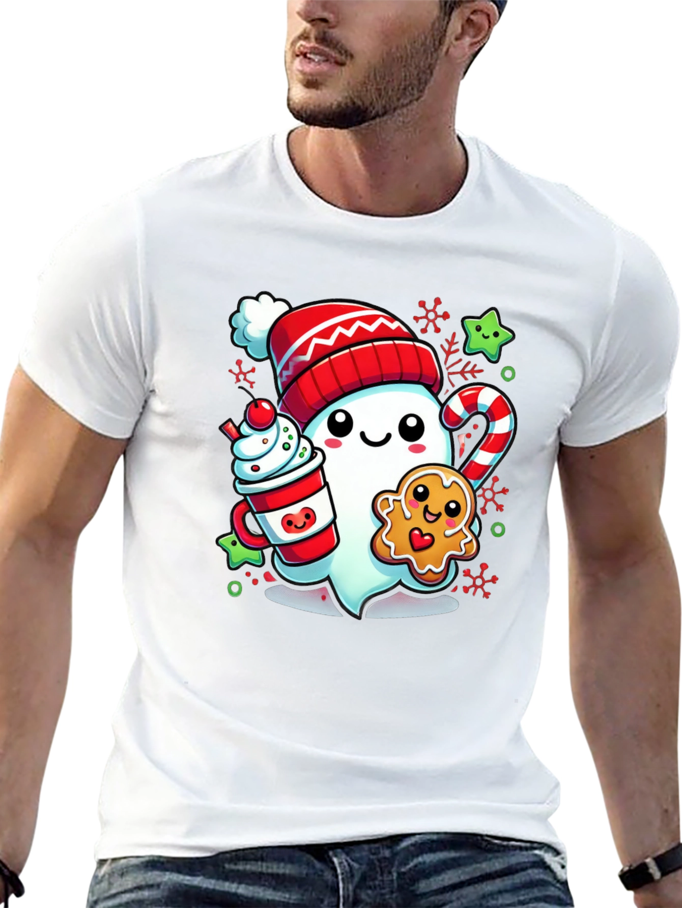 Festive Ghost Christmas T-Shirt