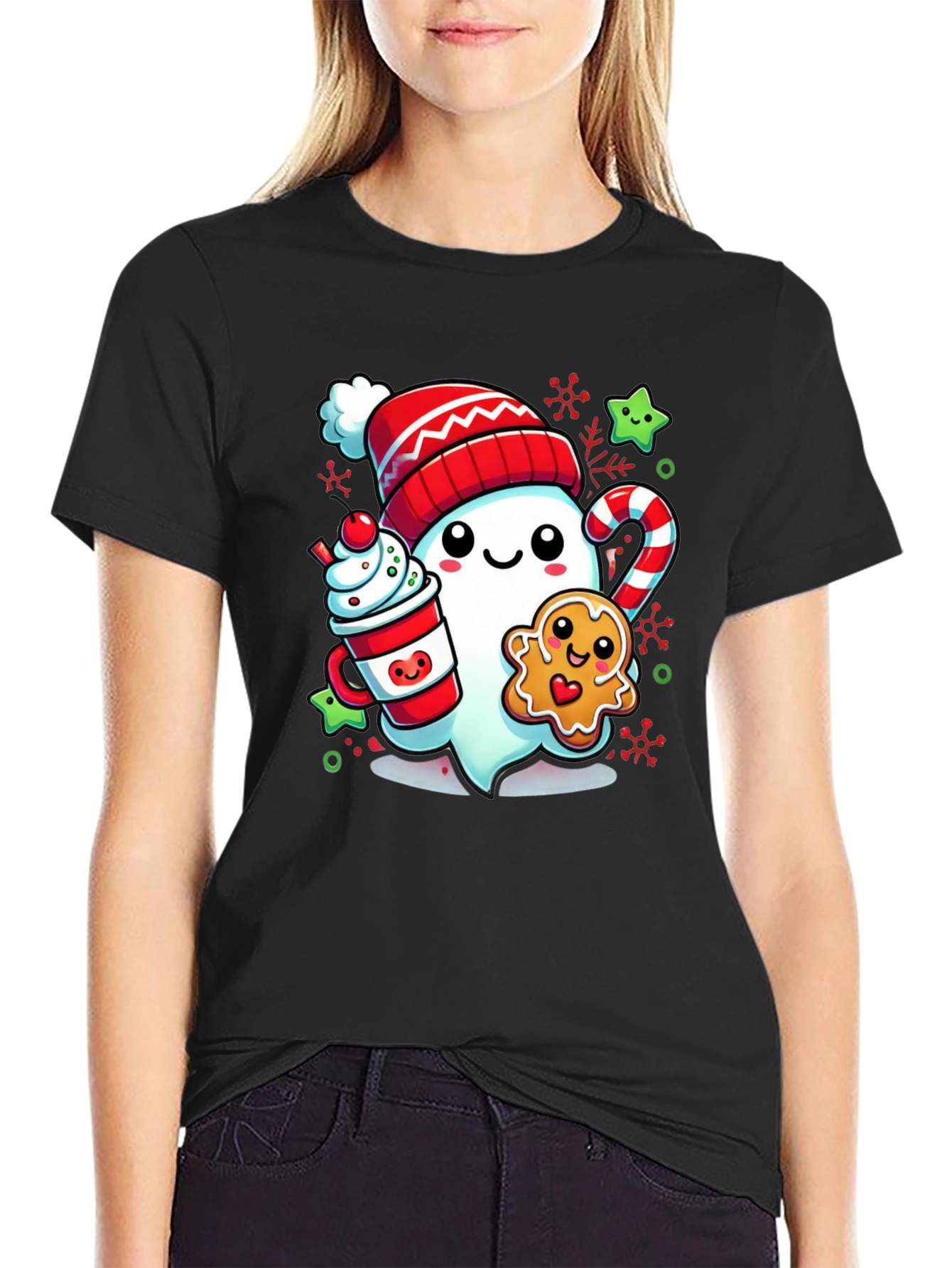 Festive Ghost Christmas T-Shirt