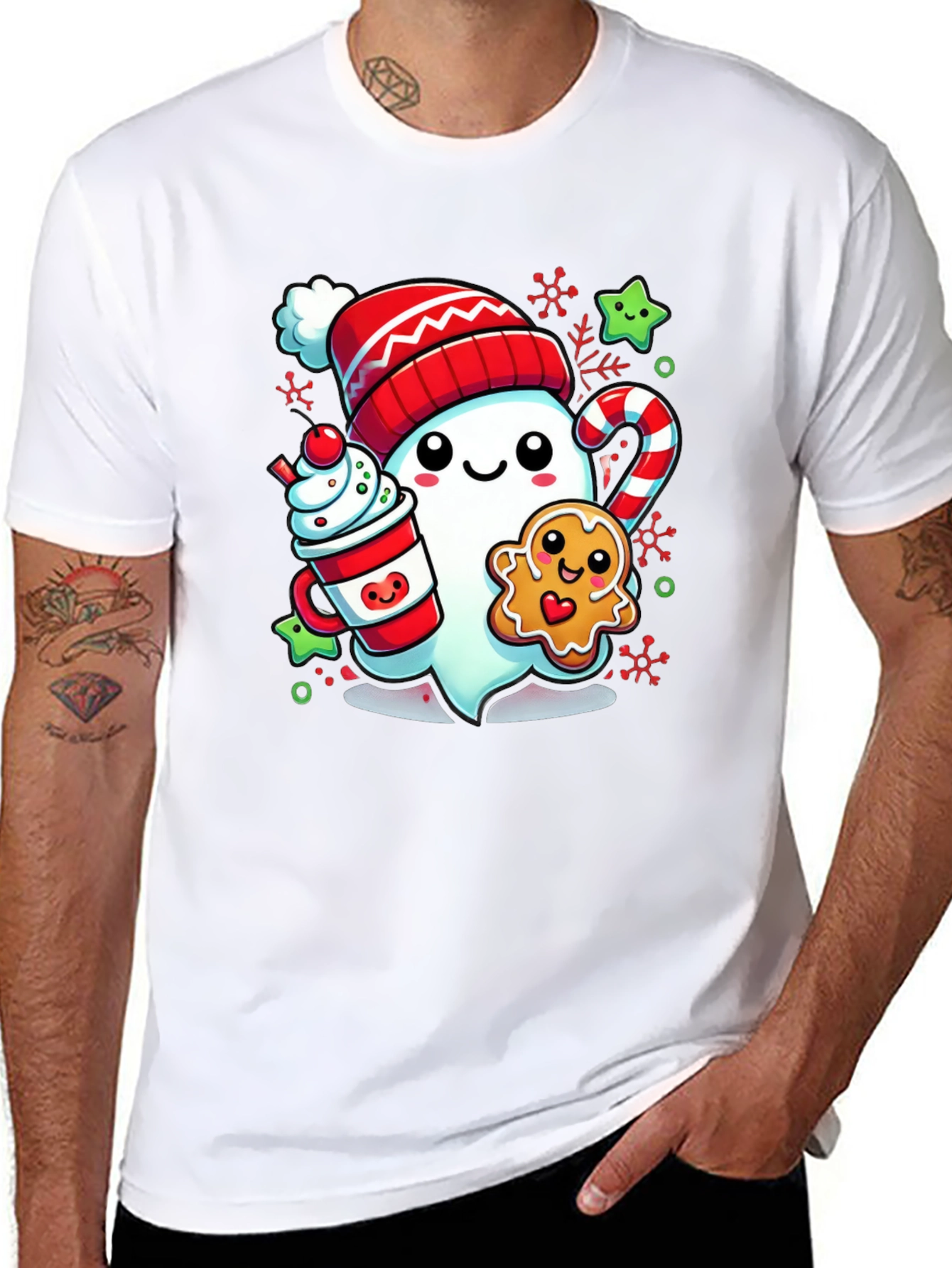 Festive Ghost Christmas T-Shirt