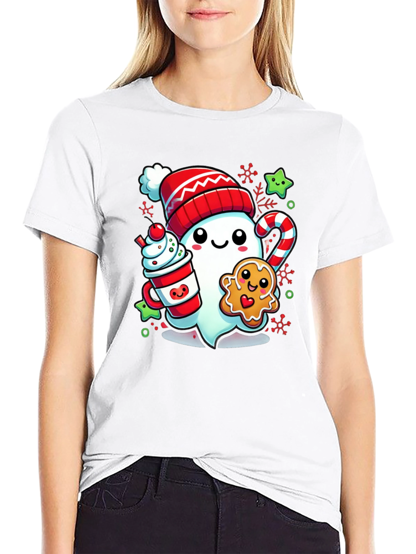 Festive Ghost Christmas T-Shirt