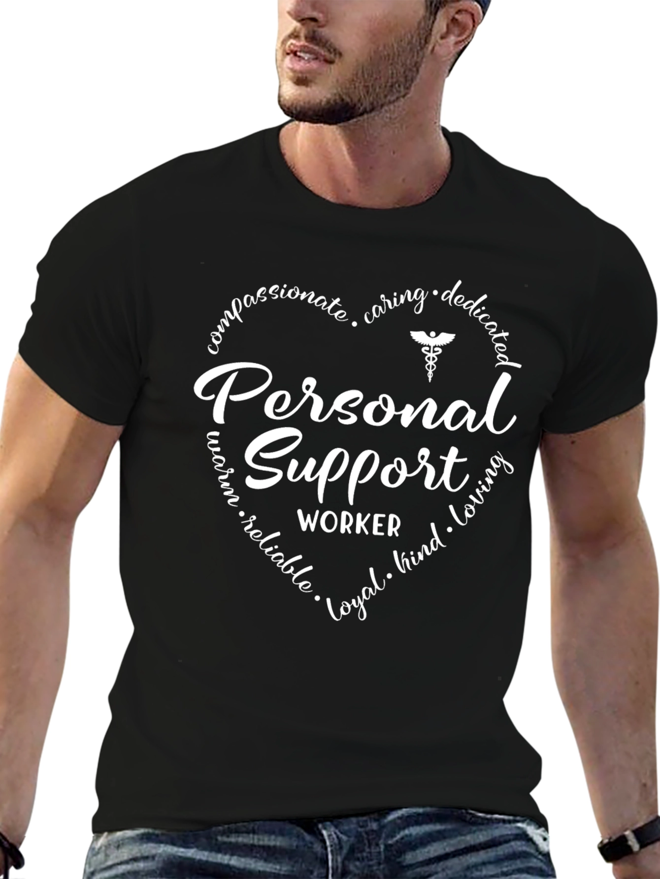 Personal Support Worker Heart Graphic T-Shirt