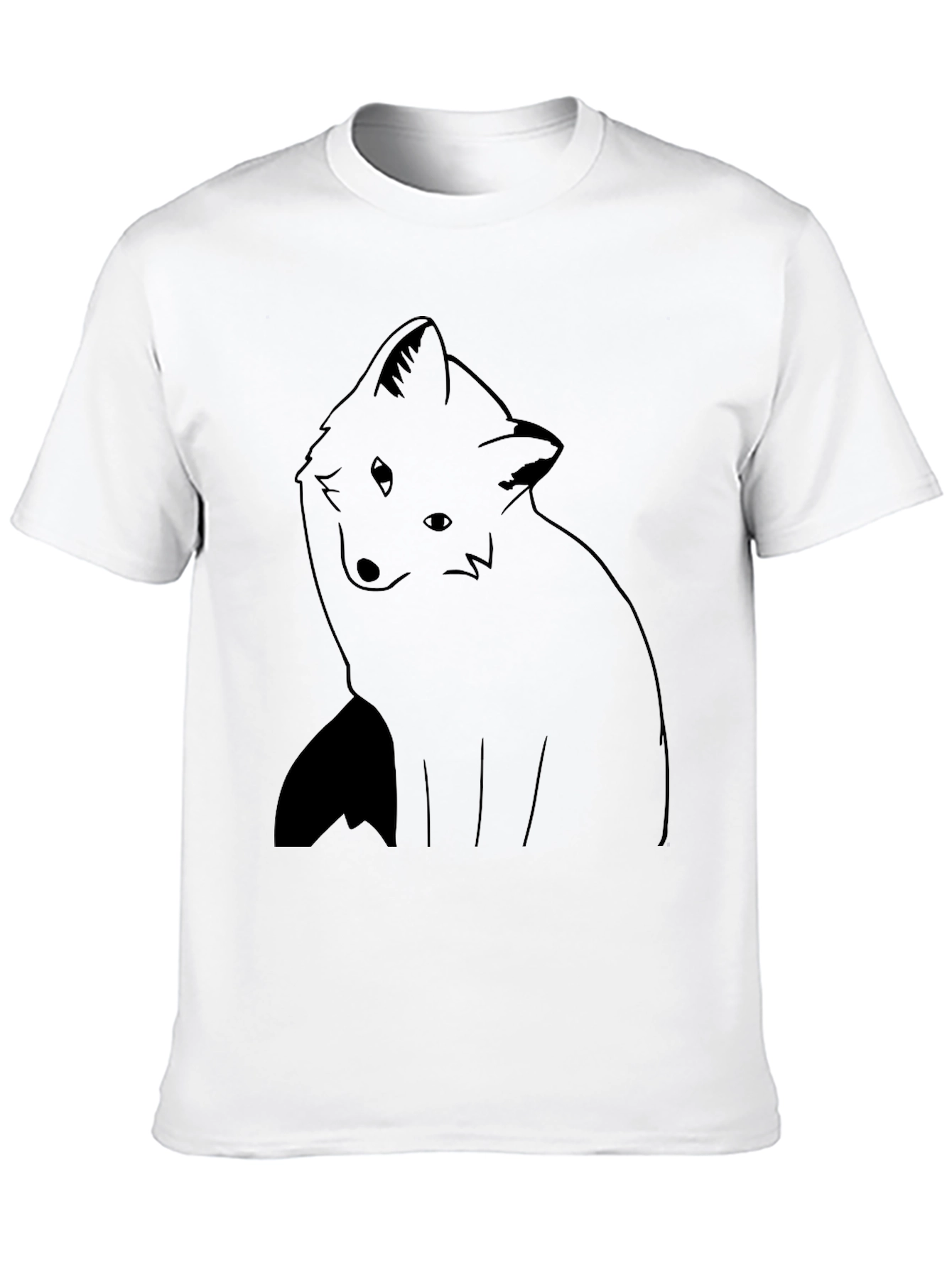 Minimalist Fox Design Black T-Shirt