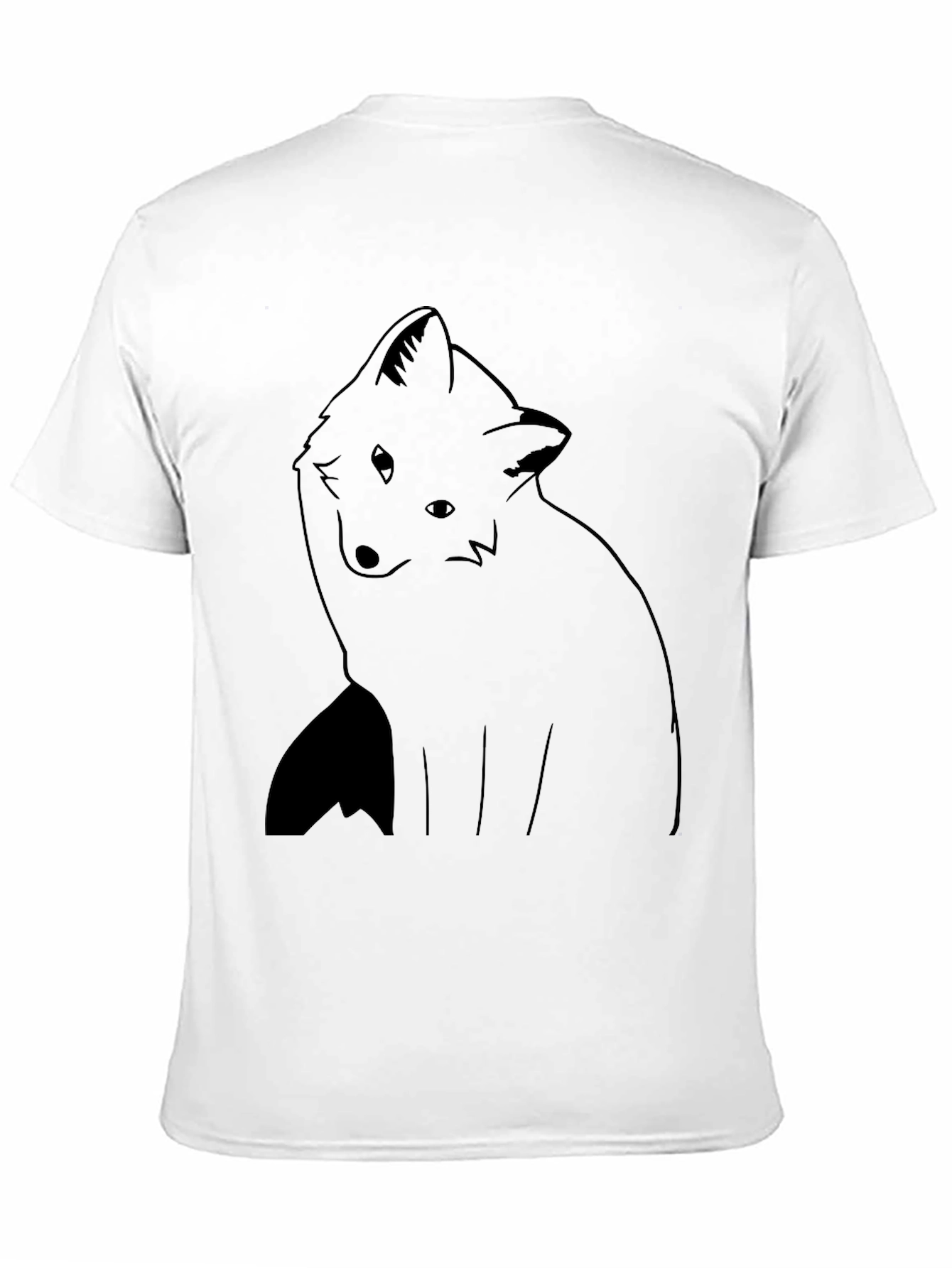 Minimalist Fox Design Black T-Shirt