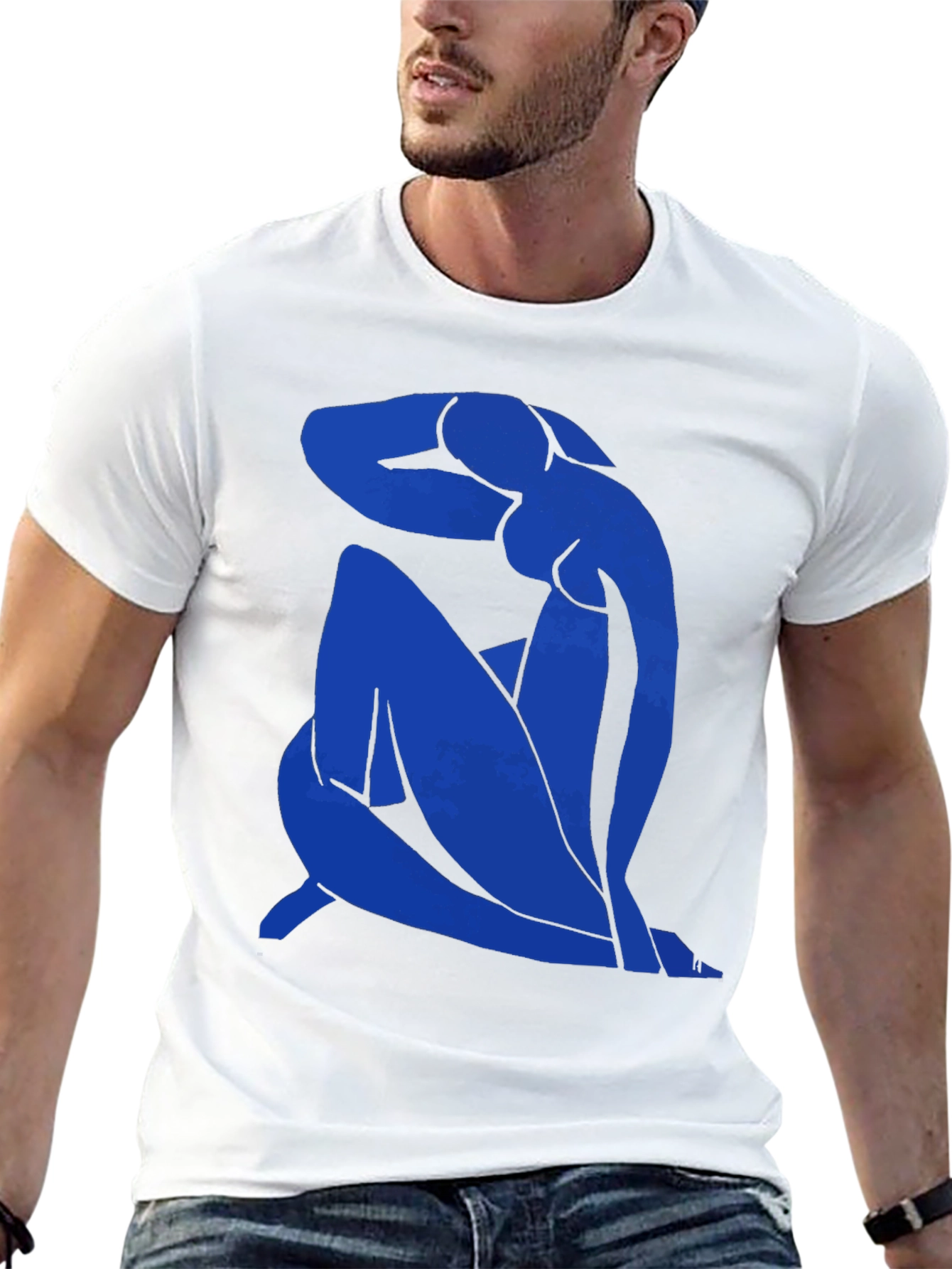 Blue Nude Matisse Graphic Tee - Modern Art T-Shirt