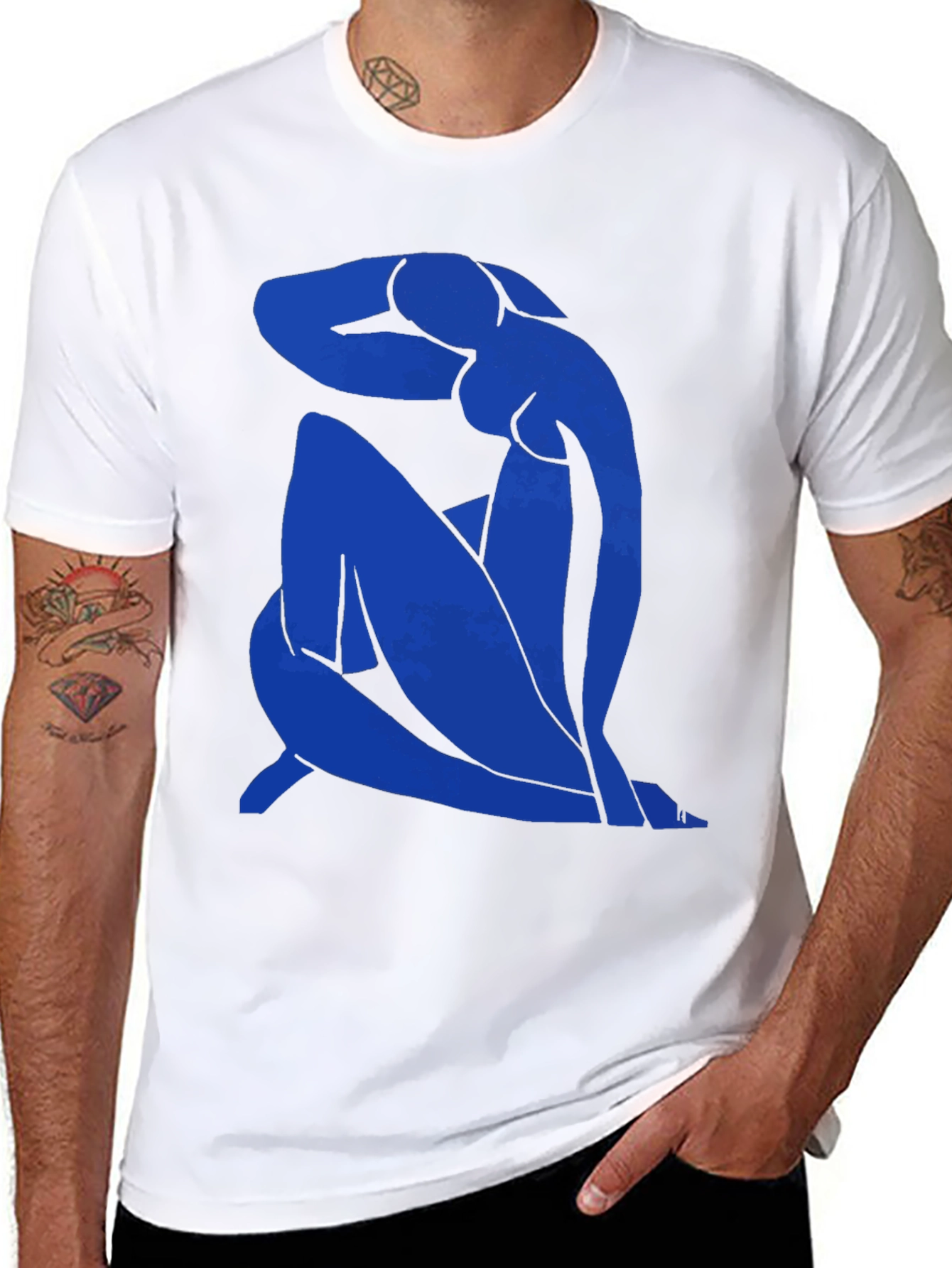 Blue Nude Matisse Graphic Tee - Modern Art T-Shirt