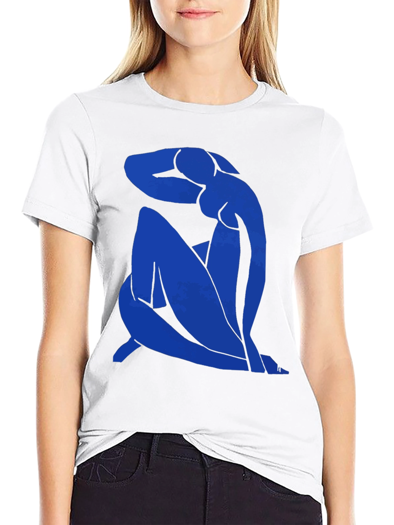 Blue Nude Matisse Graphic Tee - Modern Art T-Shirt