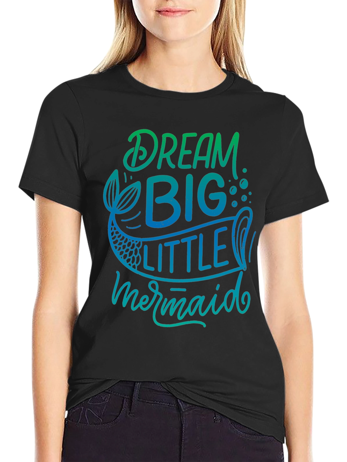 Dream Big Little Mermaid Black T-Shirt
