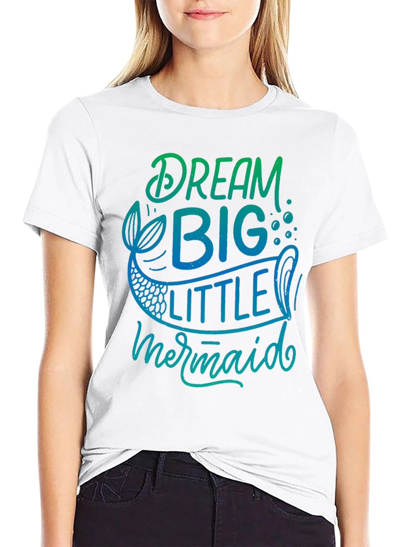 Dream Big Little Mermaid Black T-Shirt