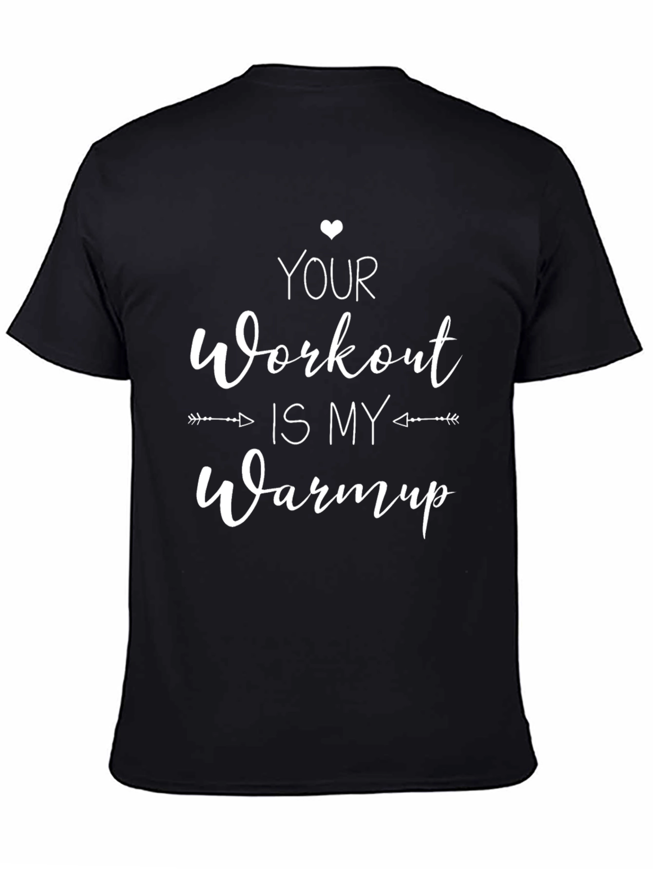Workout Warmup Tee - Black Cotton Gym Shirt
