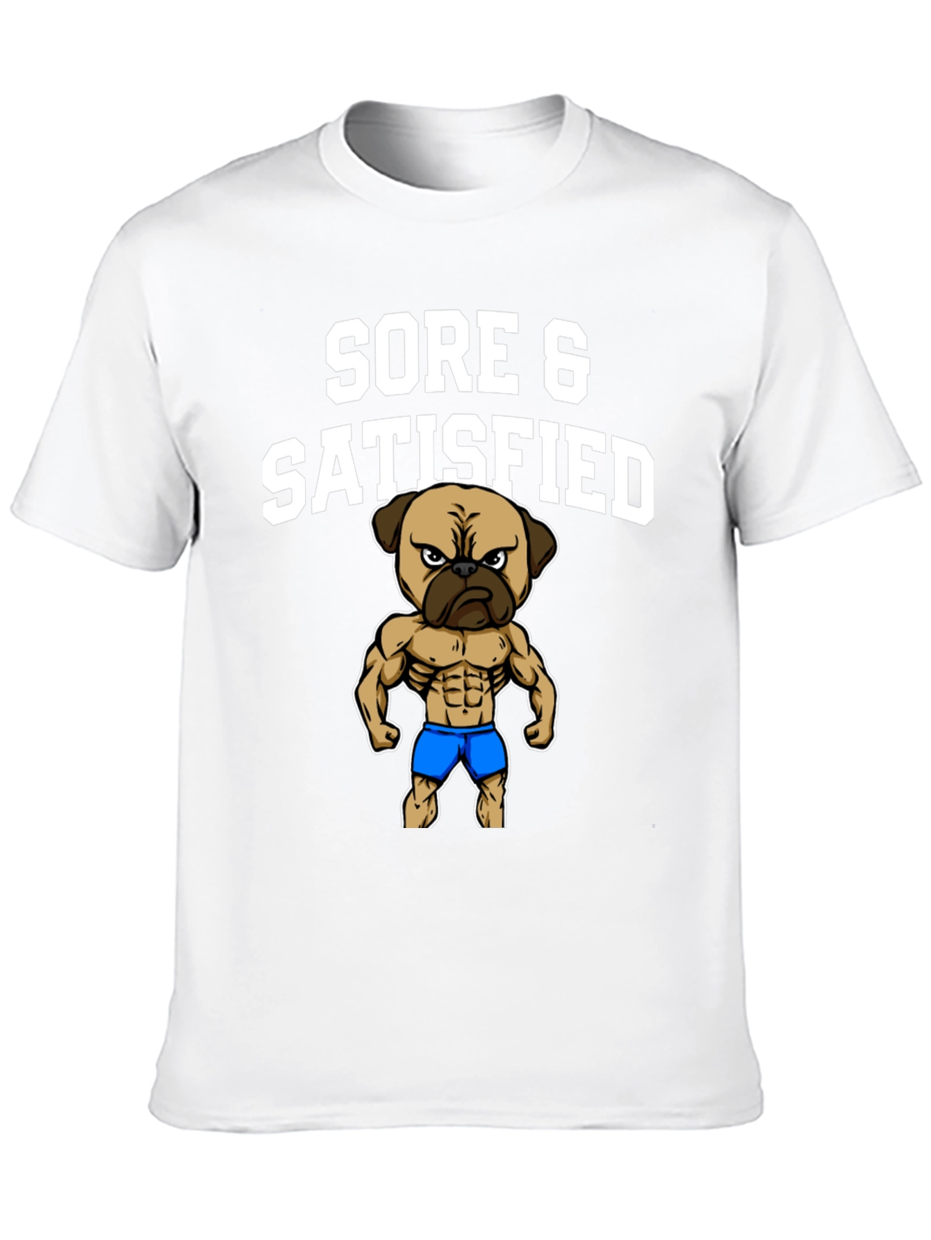 Sore & Satisfied Pug Black T-Shirt