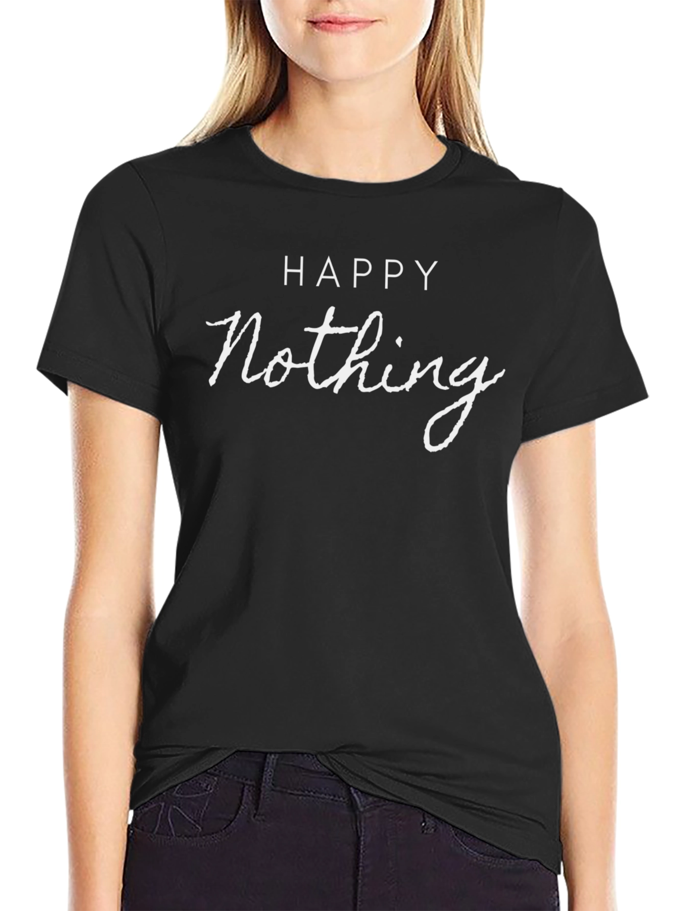 Happy Nothing Graphic Tee - Mens Black T-Shirt