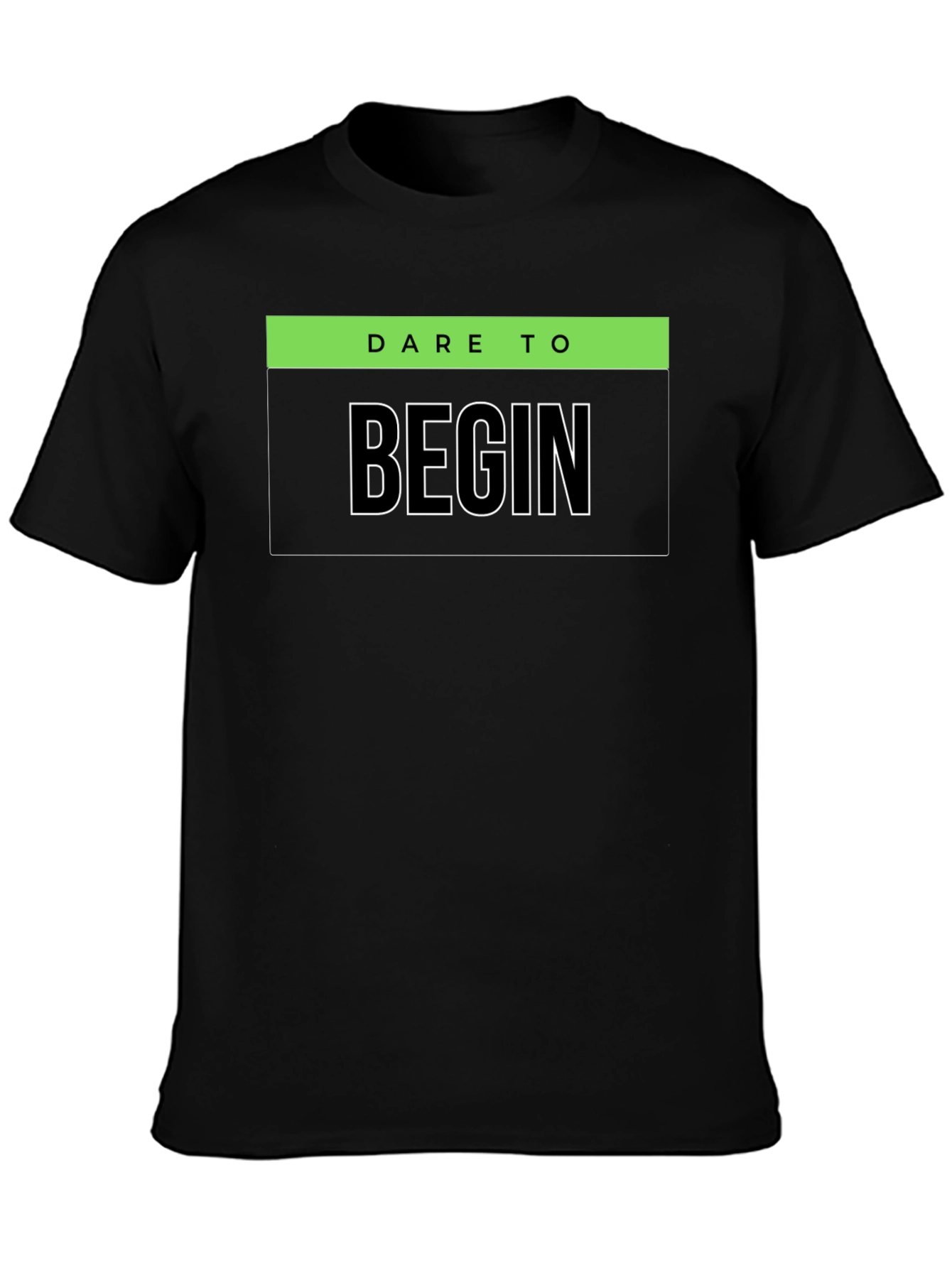 Dare to Begin Graphic T-Shirt - Black