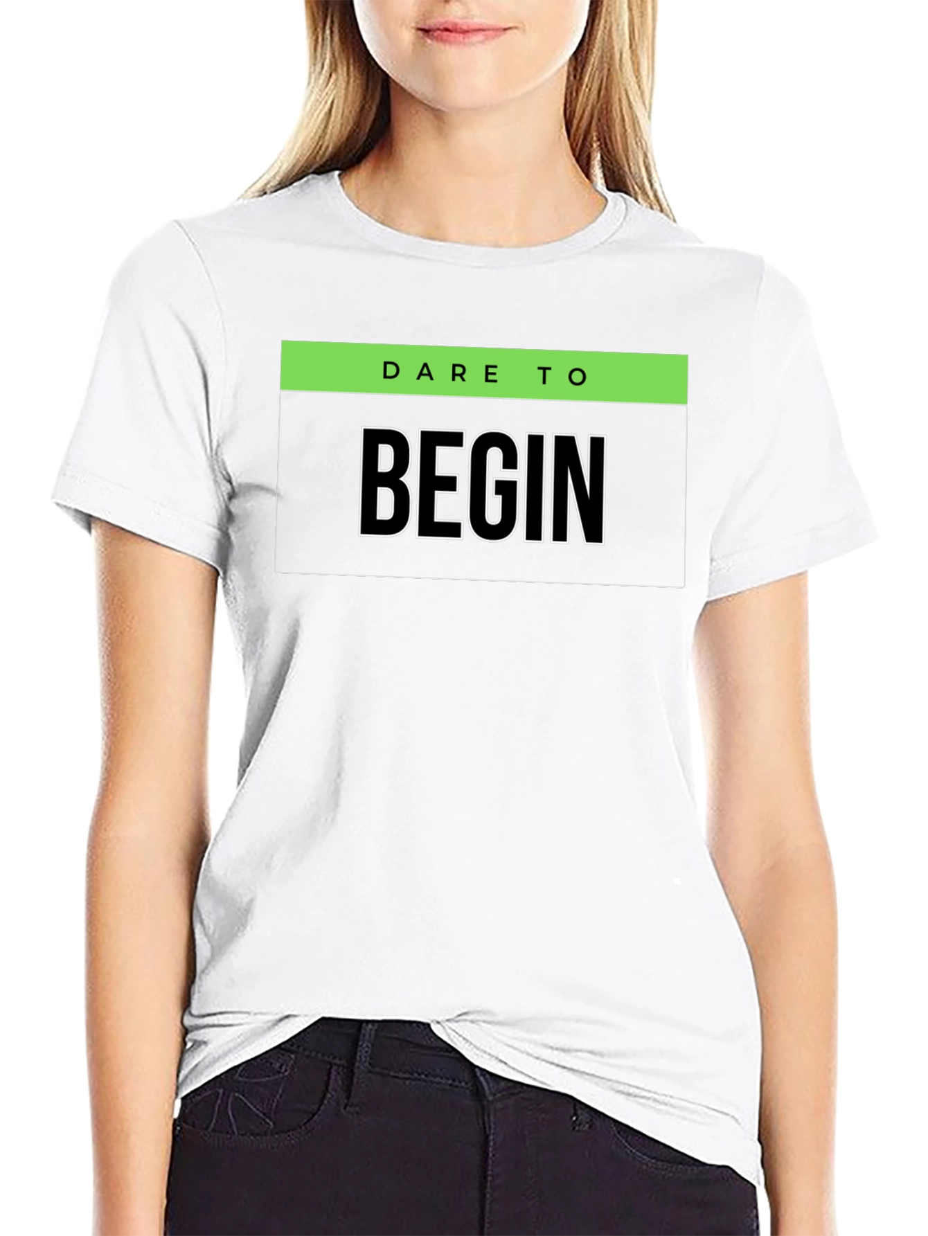 Dare to Begin Graphic T-Shirt - Black