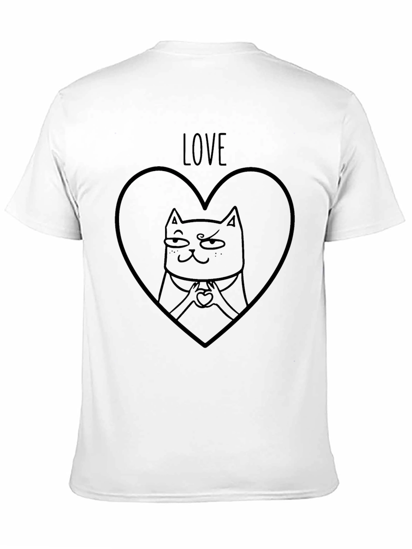 Love Cat Heart T-Shirt - Mens Graphic Tee