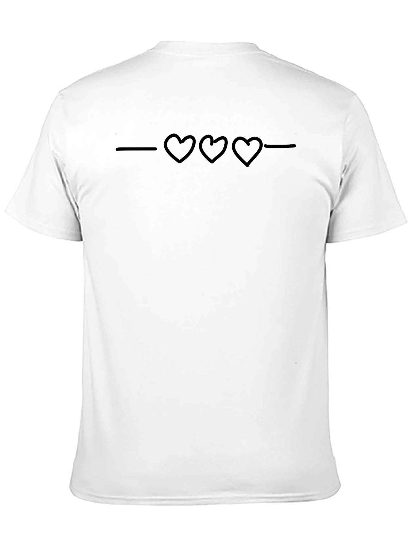 Minimalist Heart Line Graphic Black T-Shirt