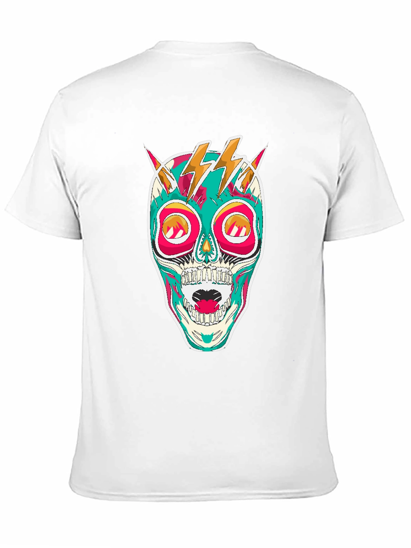 Skull Lightning Bolt Graphic Tee - Bold Statement Shirt