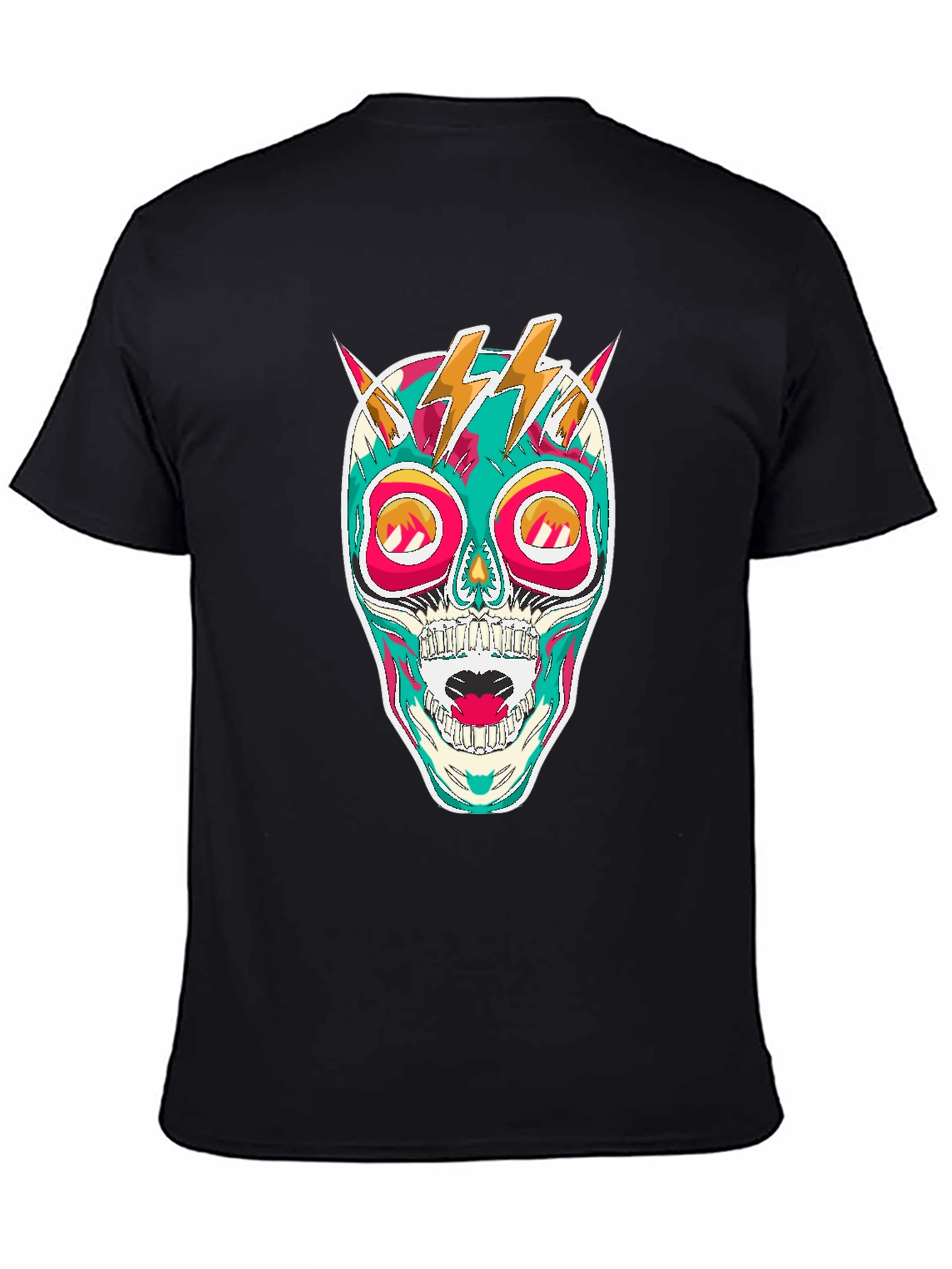 Skull Lightning Bolt Graphic Tee - Bold Statement Shirt