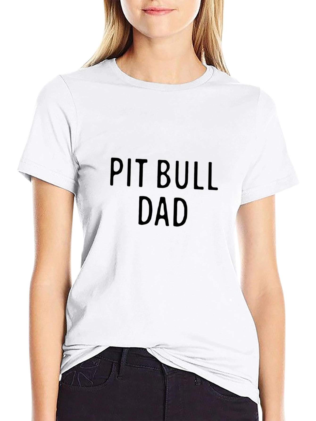 Pit Bull Dad Black T-Shirt