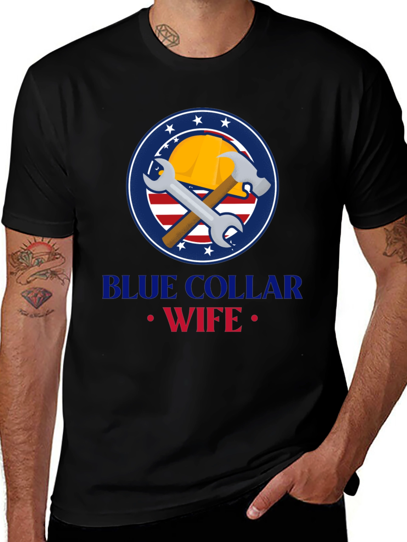 Blue Collar Wife Graphic Tee - Black