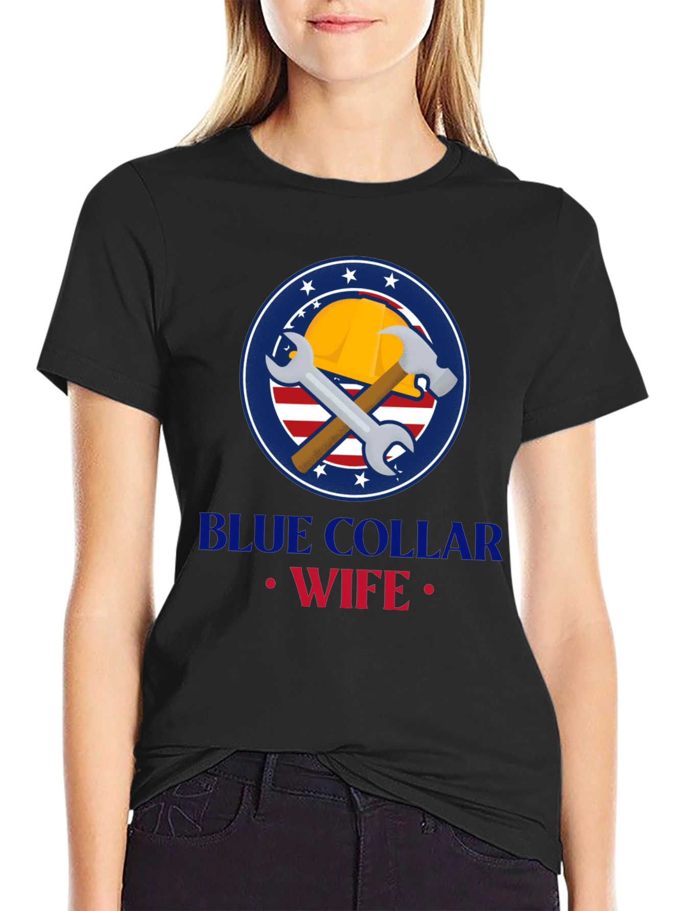 Blue Collar Wife Graphic Tee - Black