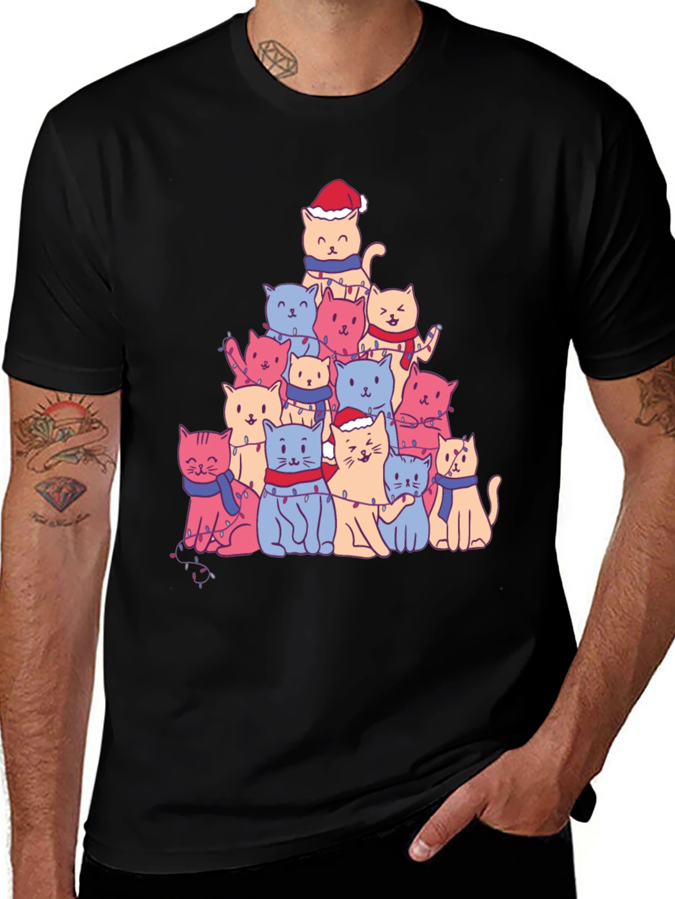 Festive Cat Christmas Tree T-Shirt