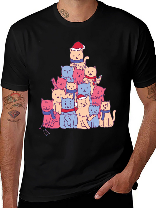 Festive Cat Christmas Tree T-Shirt