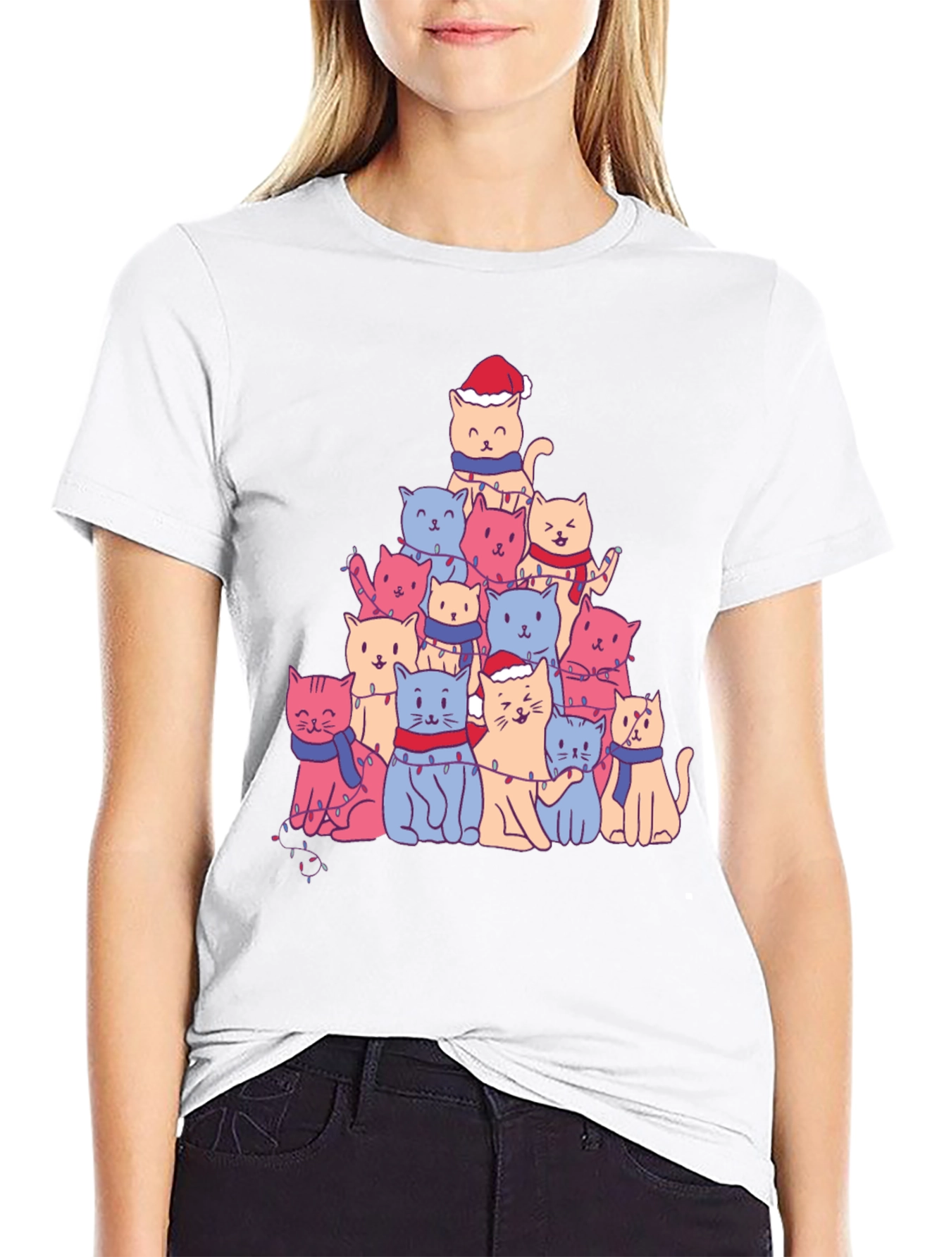 Festive Cat Christmas Tree T-Shirt