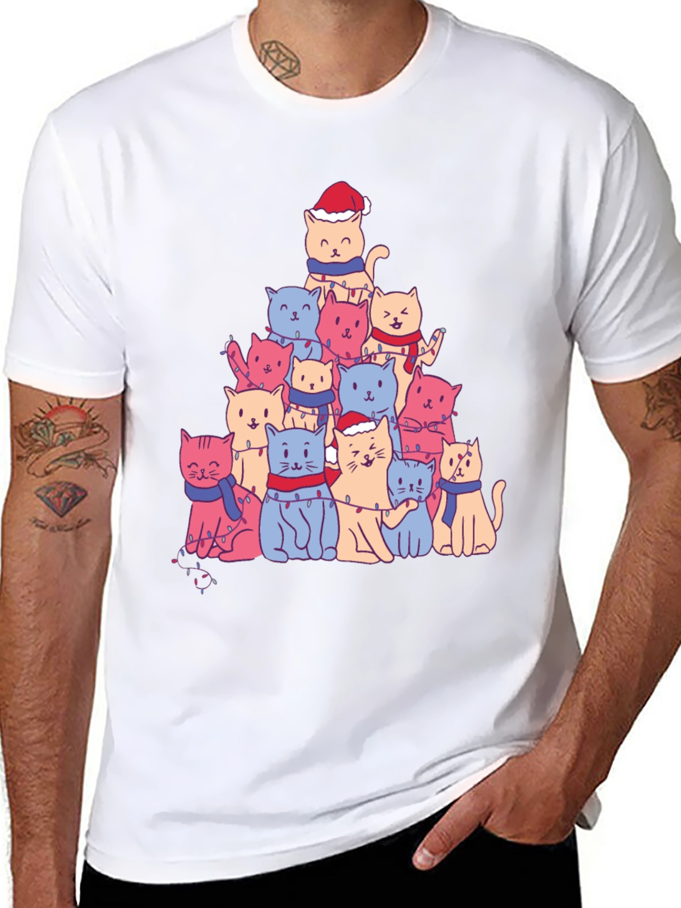Festive Cat Christmas Tree T-Shirt