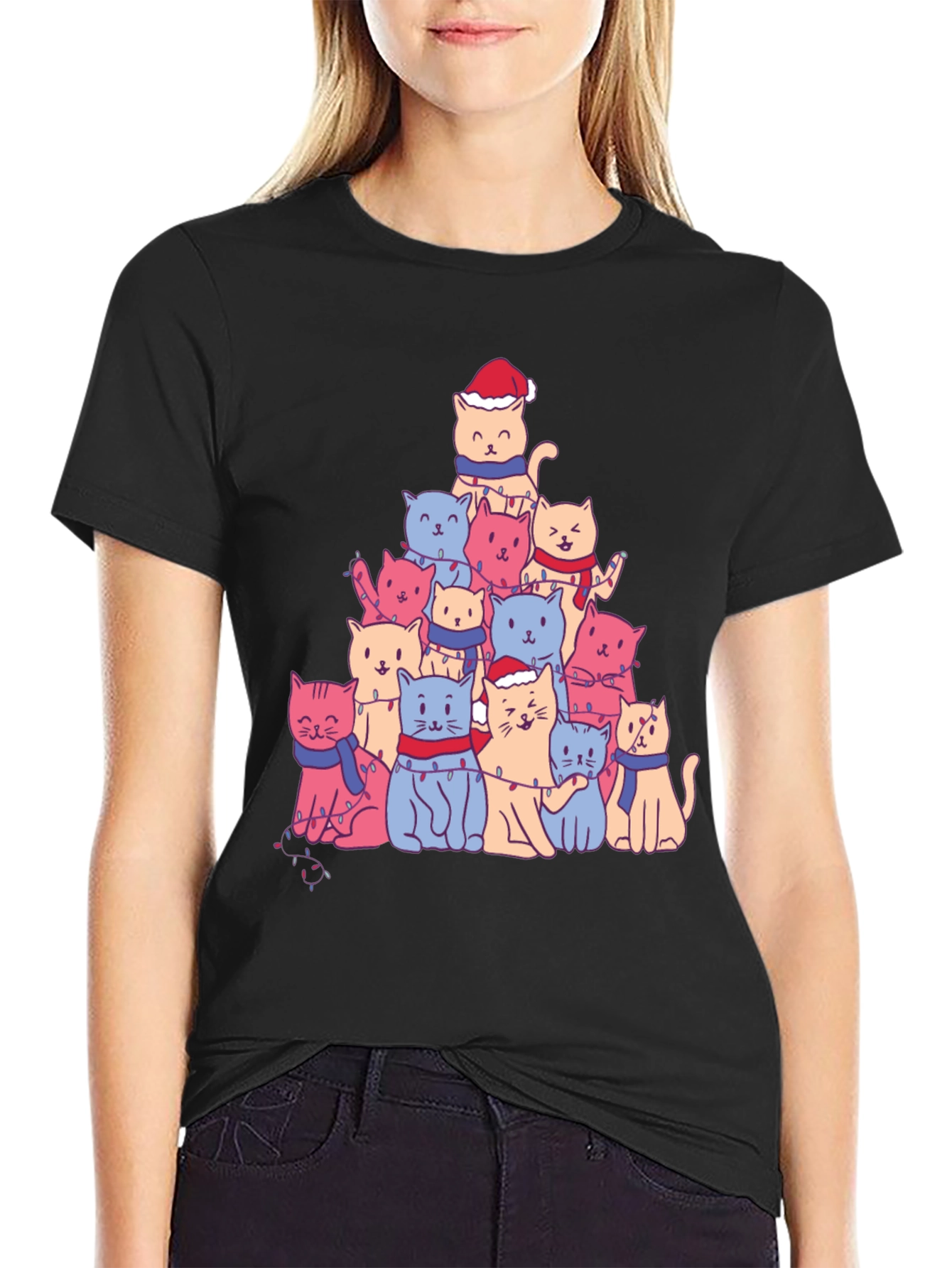 Festive Cat Christmas Tree T-Shirt