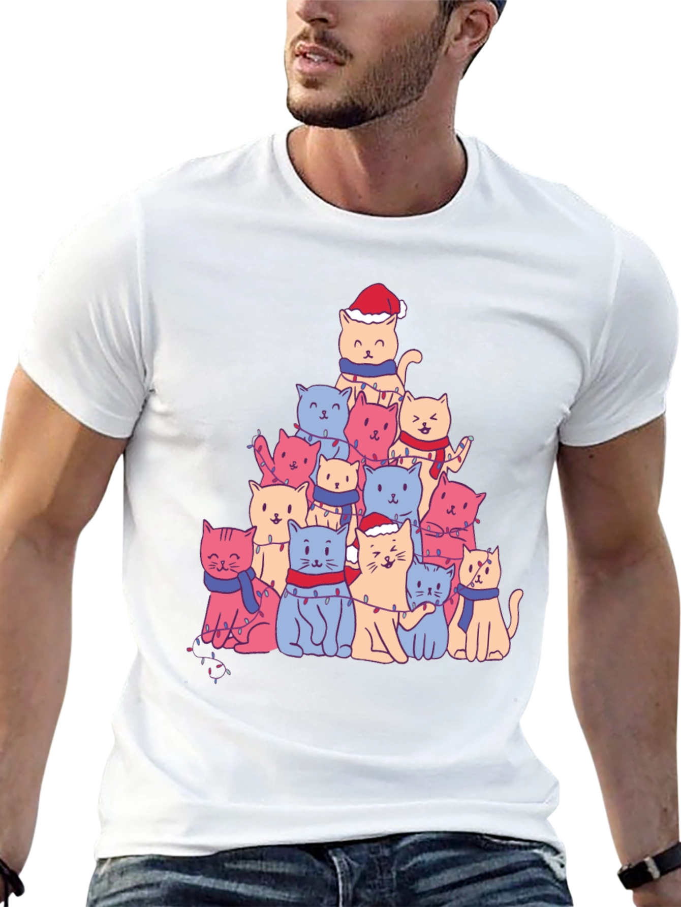 Festive Cat Christmas Tree T-Shirt