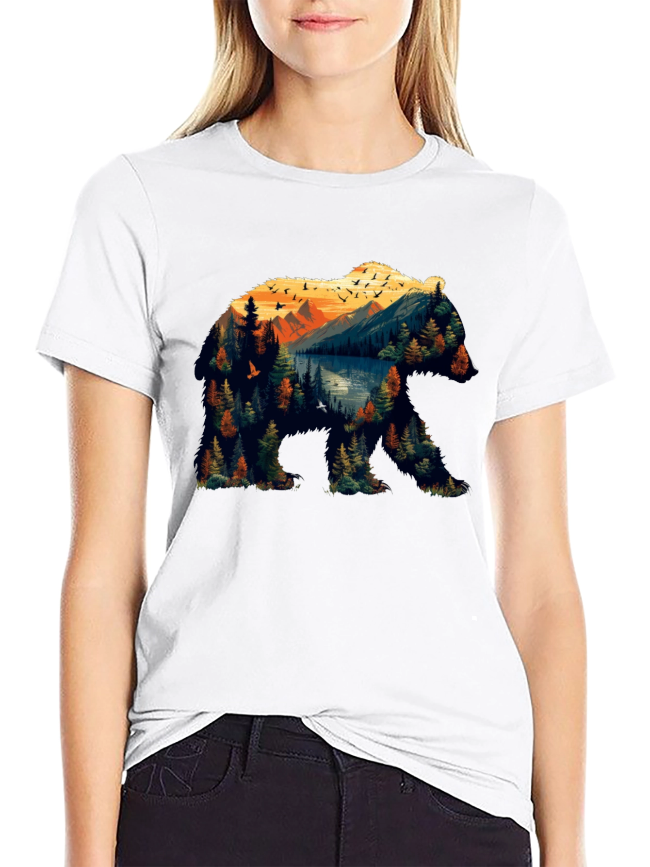 Nature Bear Graphic Tee - Mens Black T-Shirt