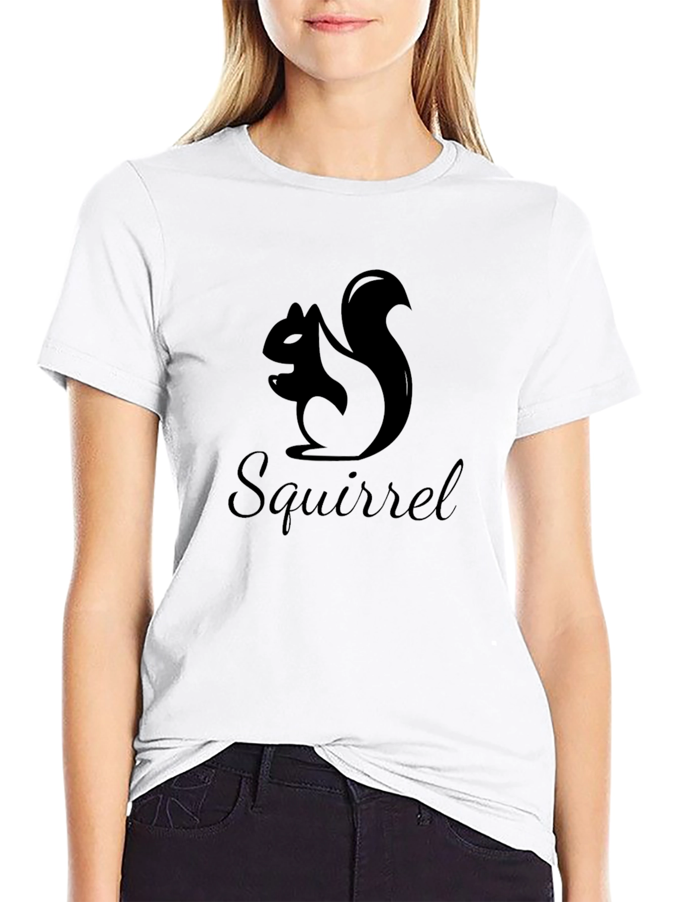 Squirrel Graphic Black T-Shirt