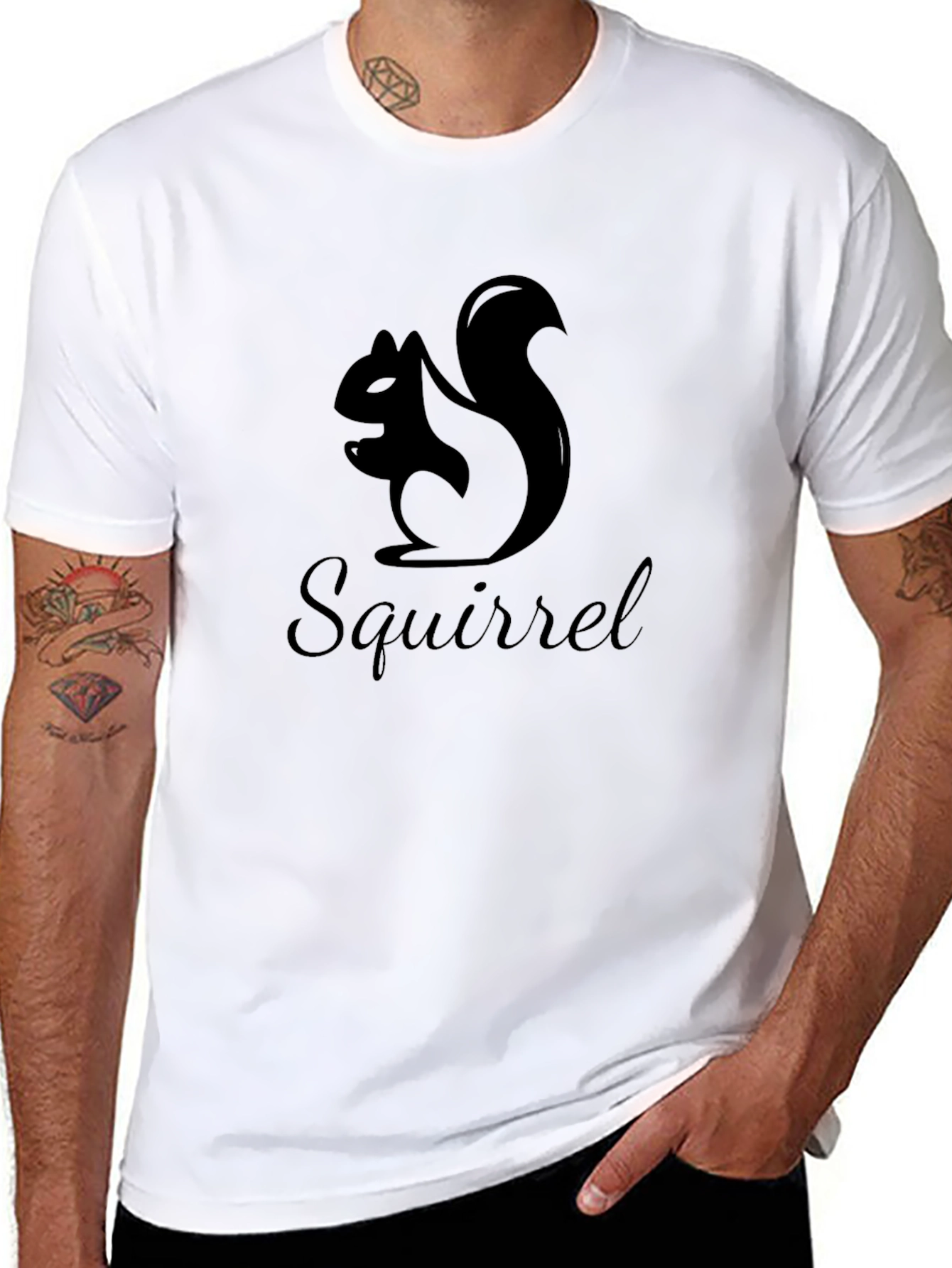 Squirrel Graphic Black T-Shirt