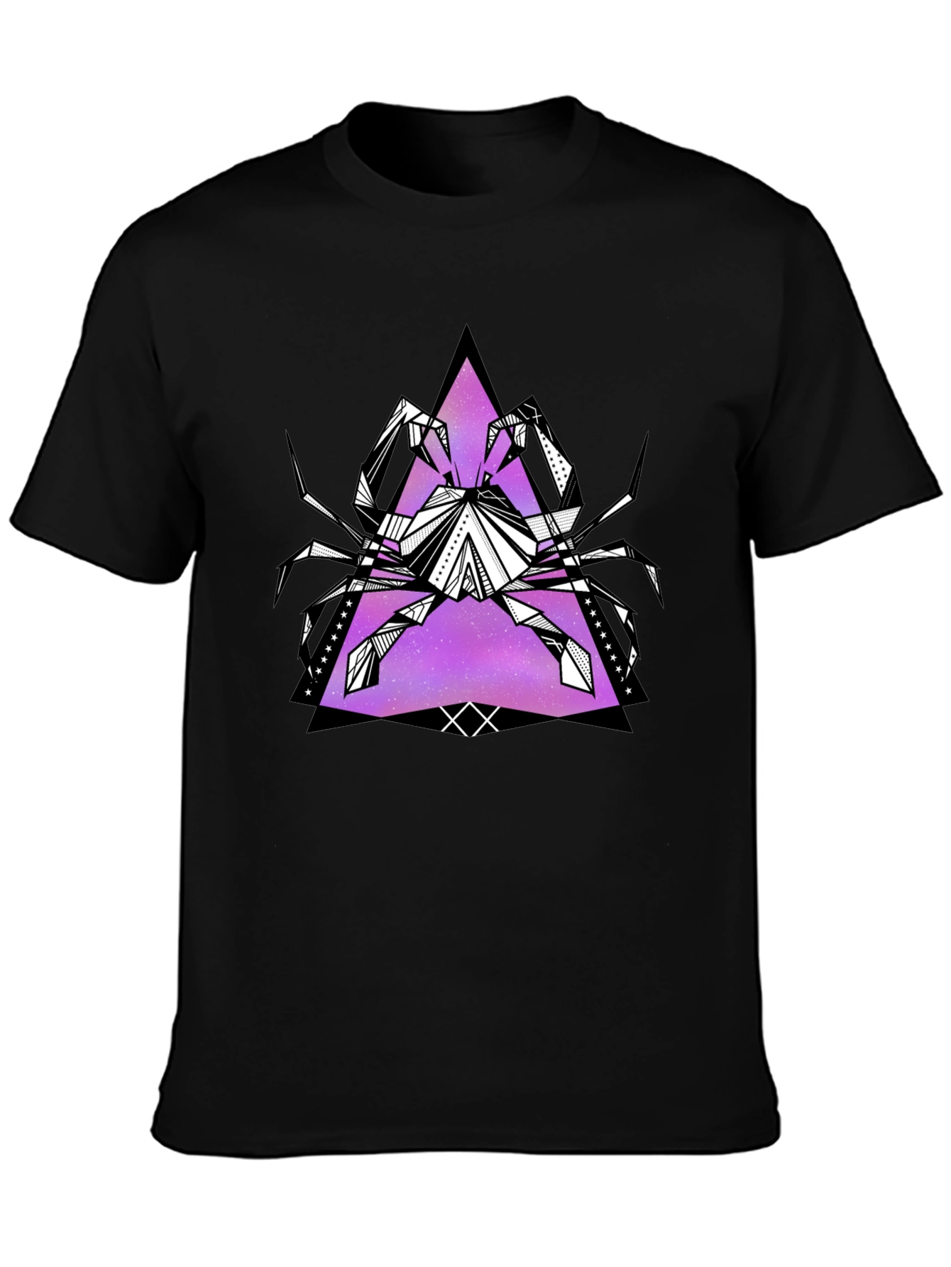 Geometric Crab Graphic Tee - Black