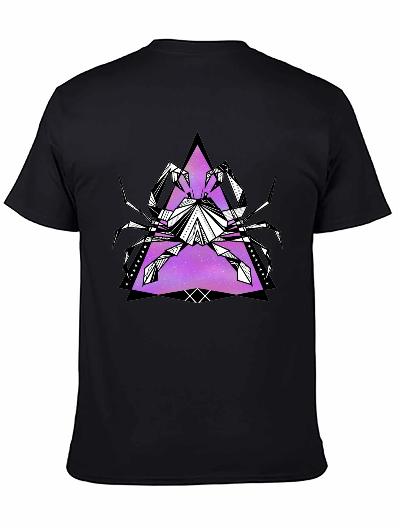 Geometric Crab Graphic Tee - Black