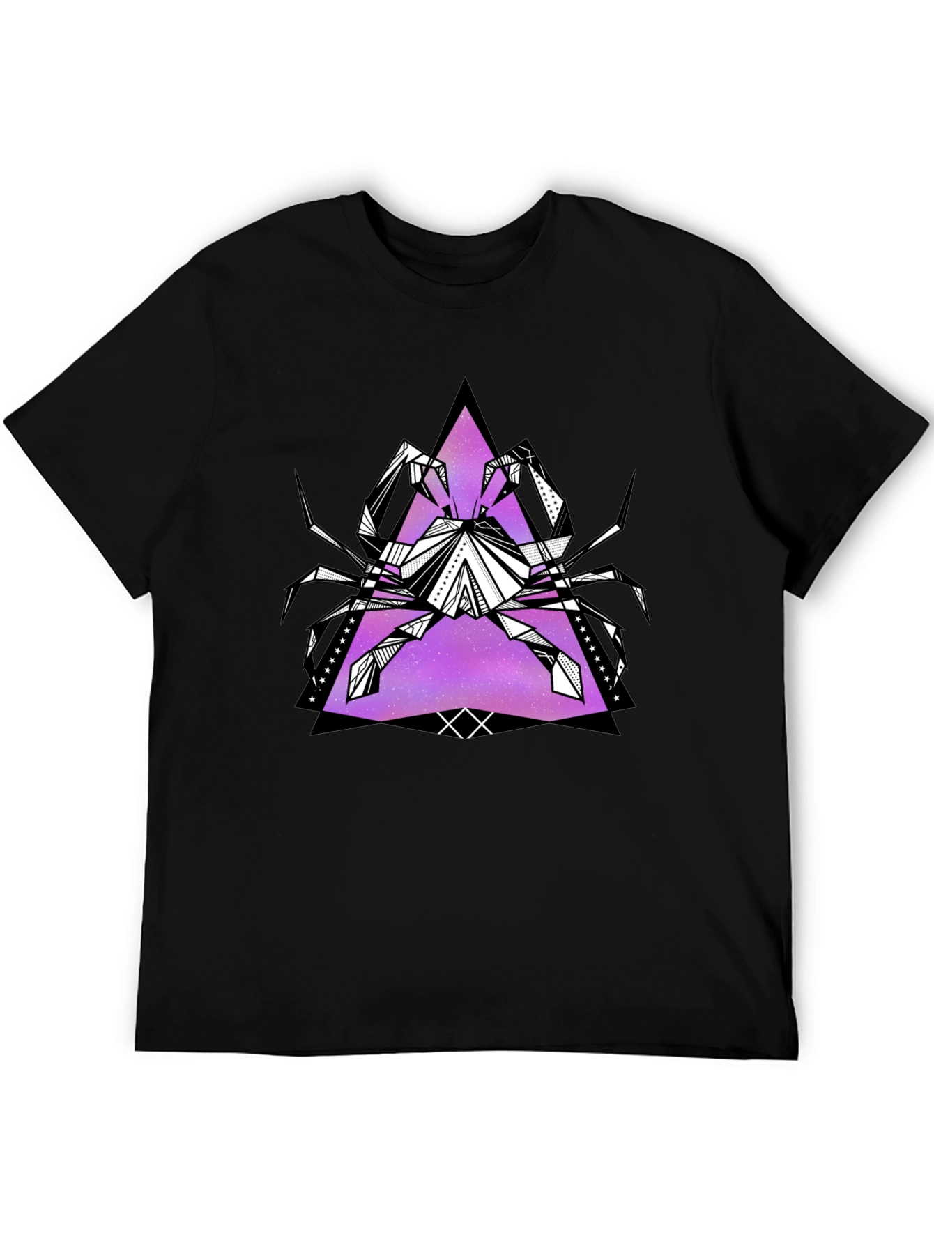 Geometric Crab Graphic Tee - Black