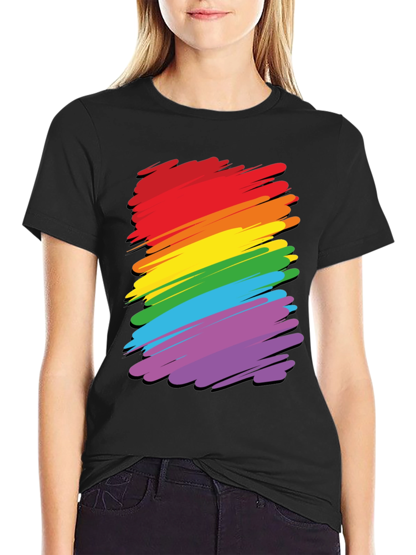 Rainbow Stripes Graphic Tee - Pride T-Shirt