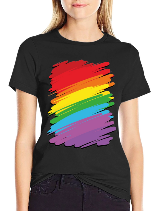 Rainbow Stripes Graphic Tee - Pride T-Shirt