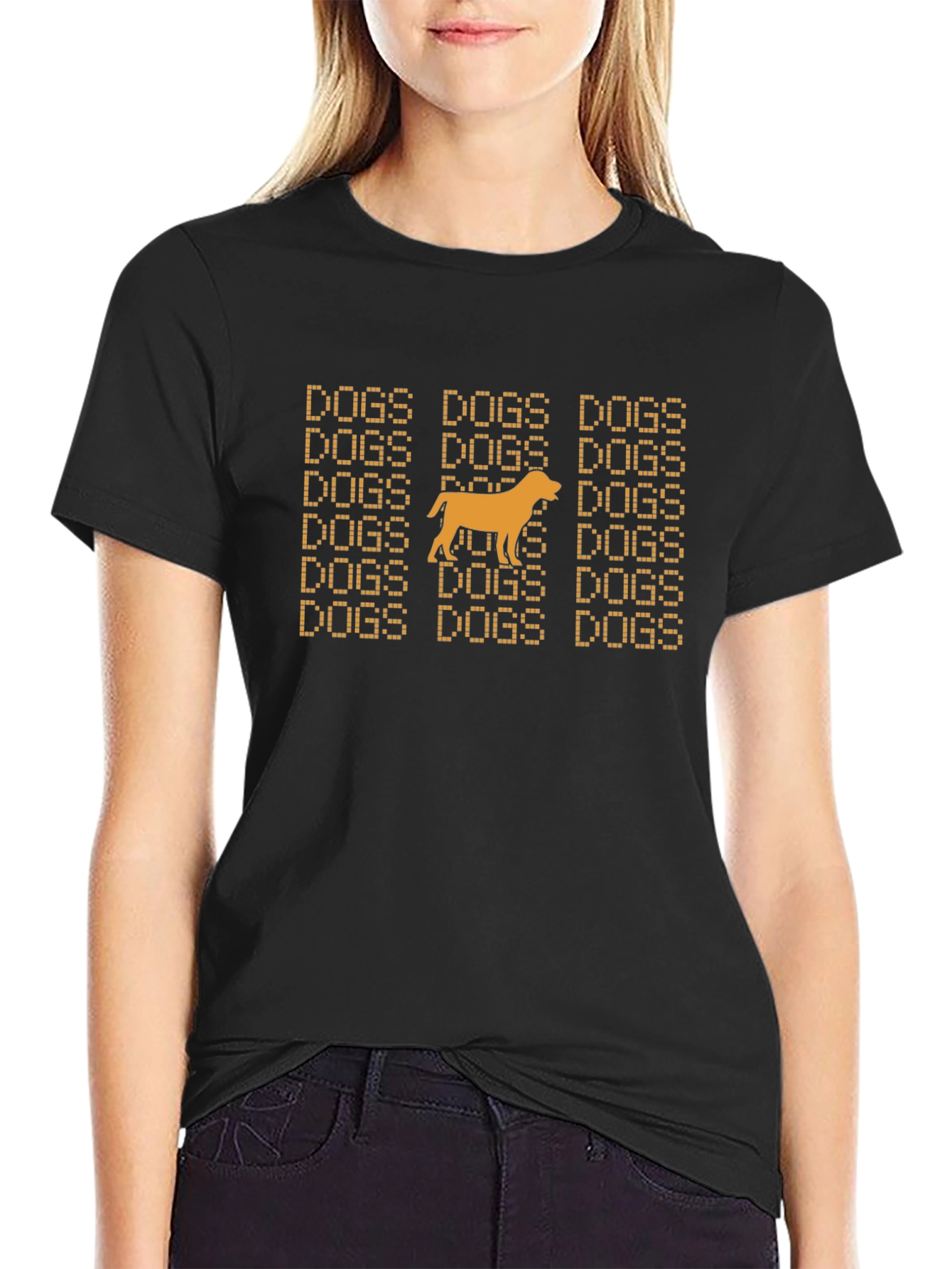Dogs Graphic Tee - Black Crewneck T-Shirt
