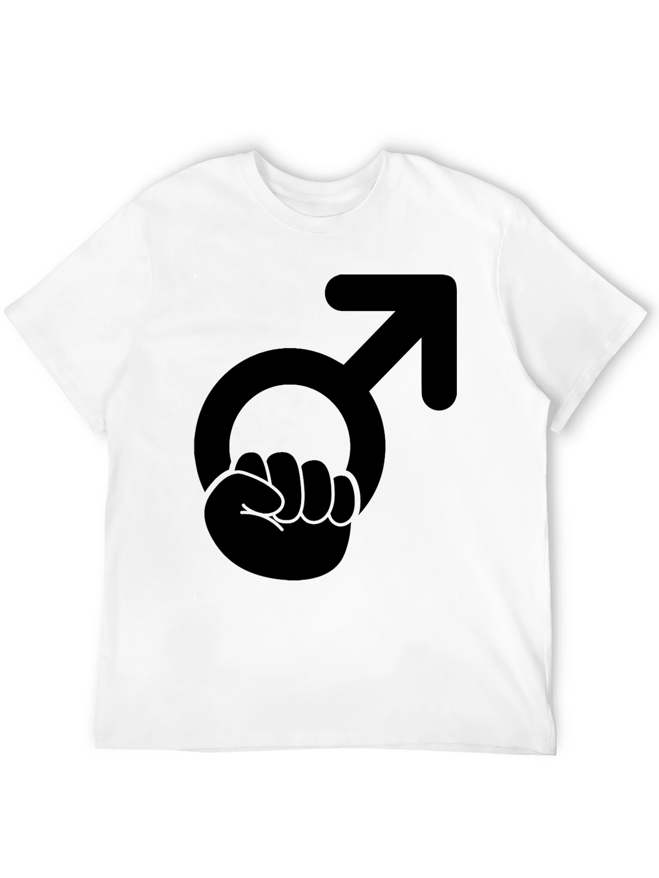 Male Symbol Fist Graphic T-Shirt - Black Cotton Tee