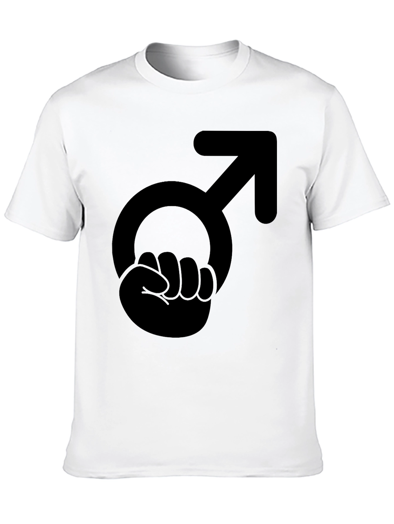 Male Symbol Fist Graphic T-Shirt - Black Cotton Tee