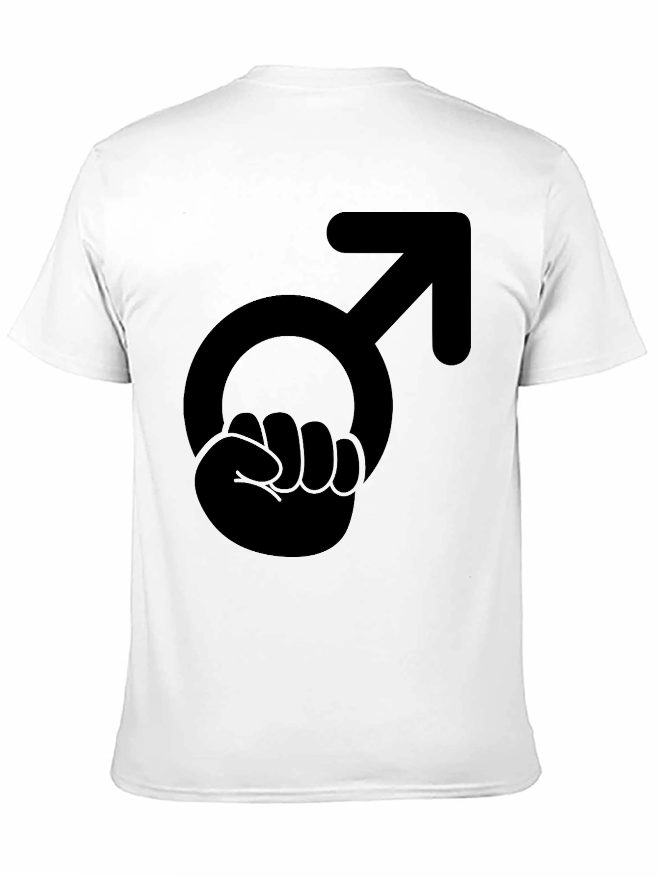 Male Symbol Fist Graphic T-Shirt - Black Cotton Tee