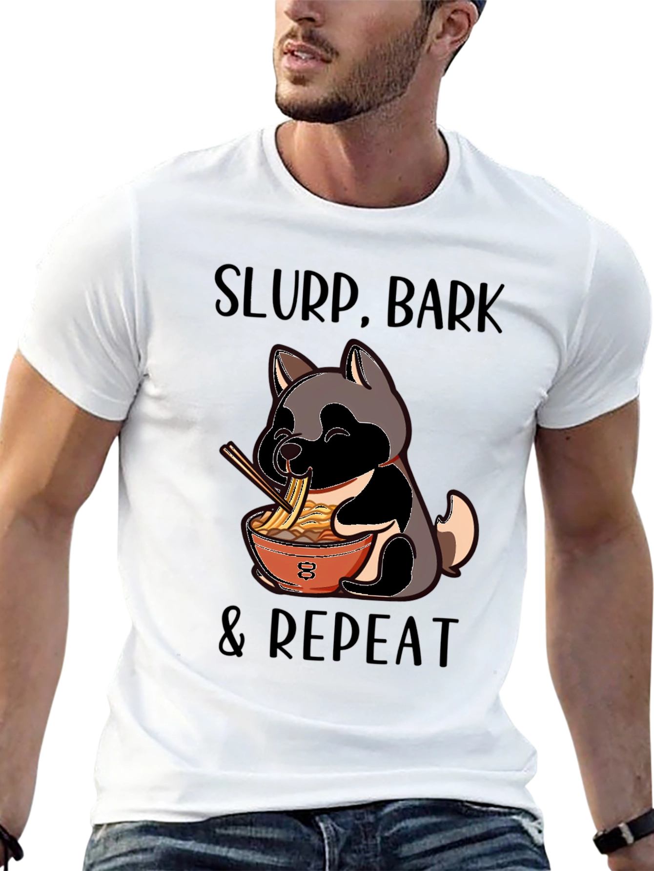 Slurp Bark Repeat Dog Ramen T-Shirt