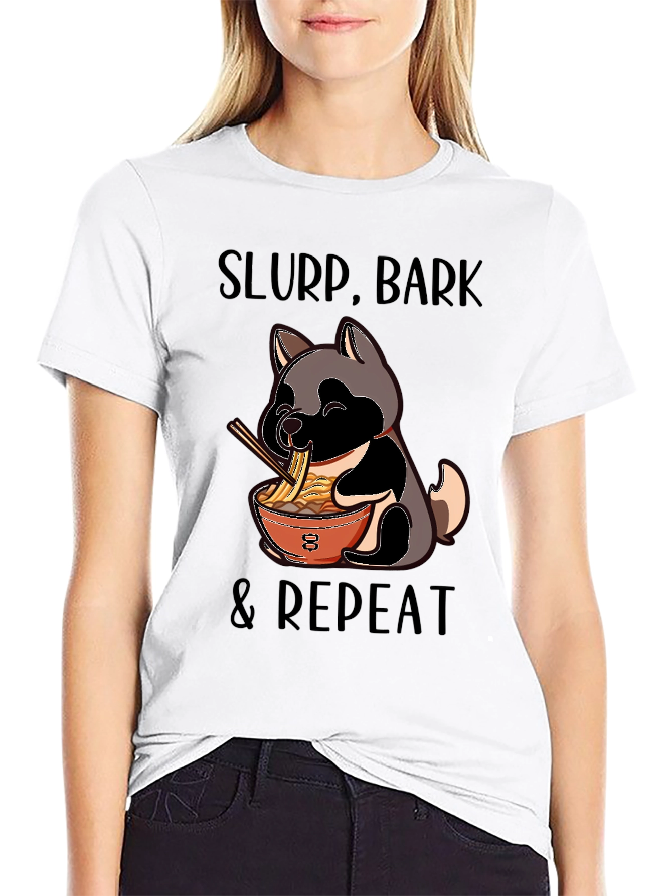 Slurp Bark Repeat Dog Ramen T-Shirt