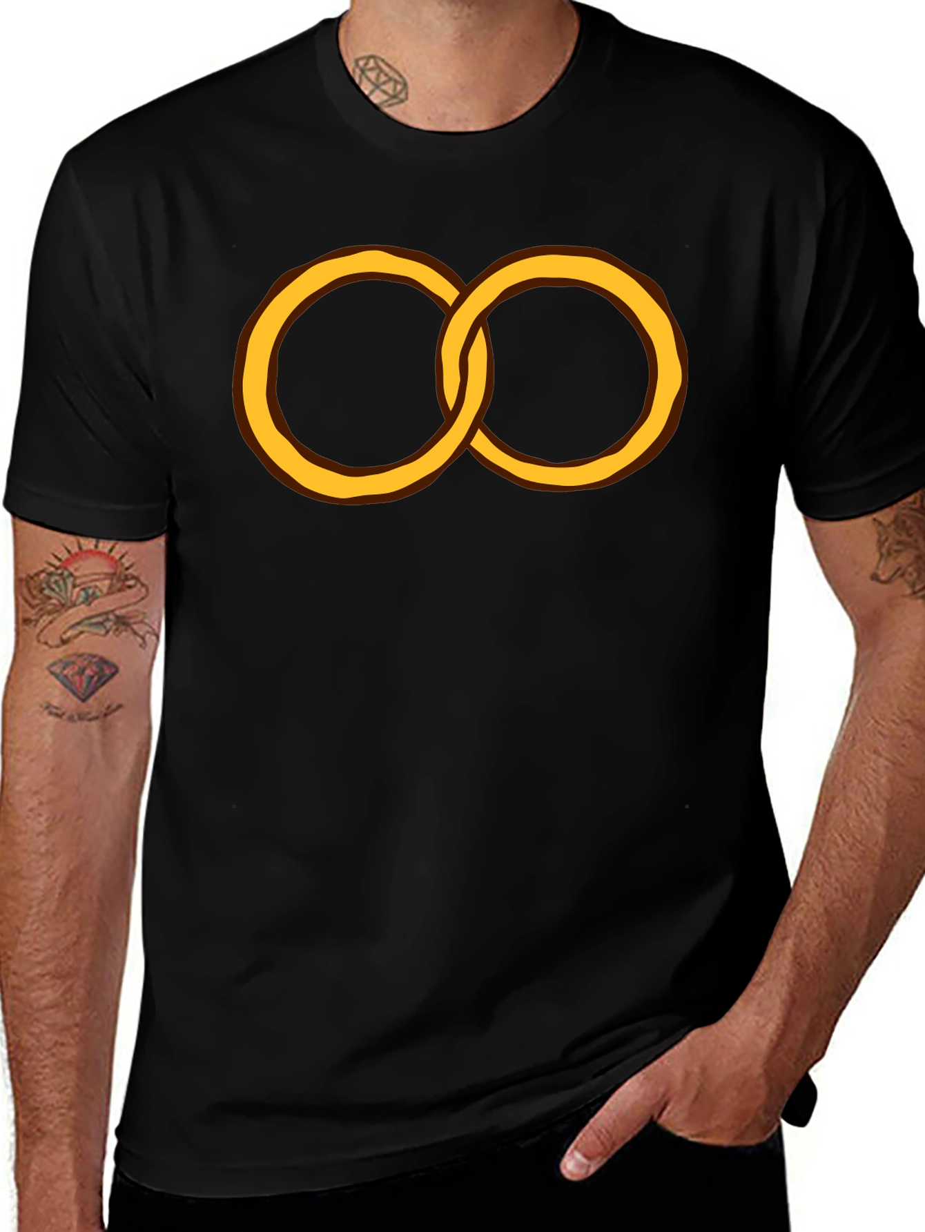 Linked Rings Graphic Black Tee