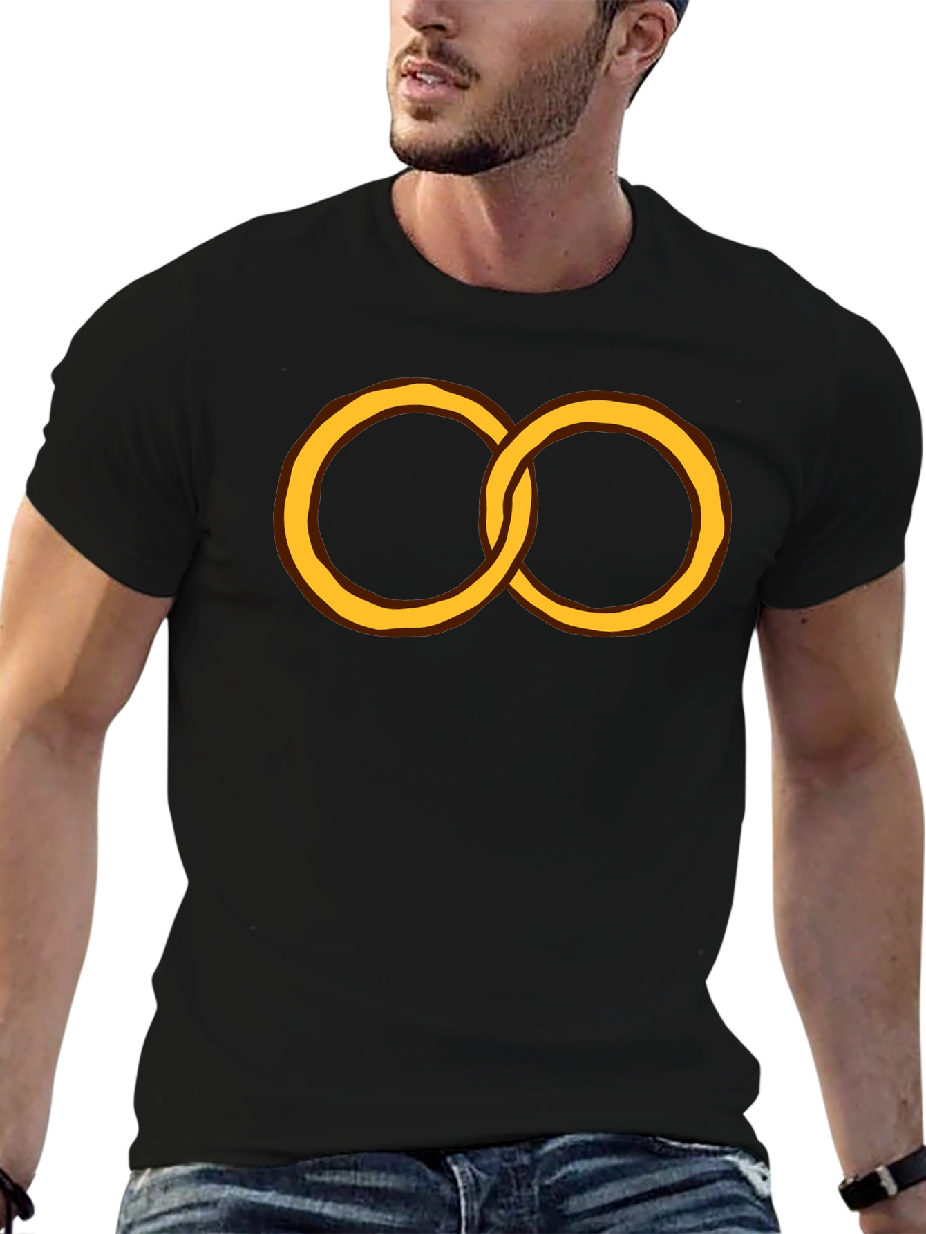 Linked Rings Graphic Black Tee