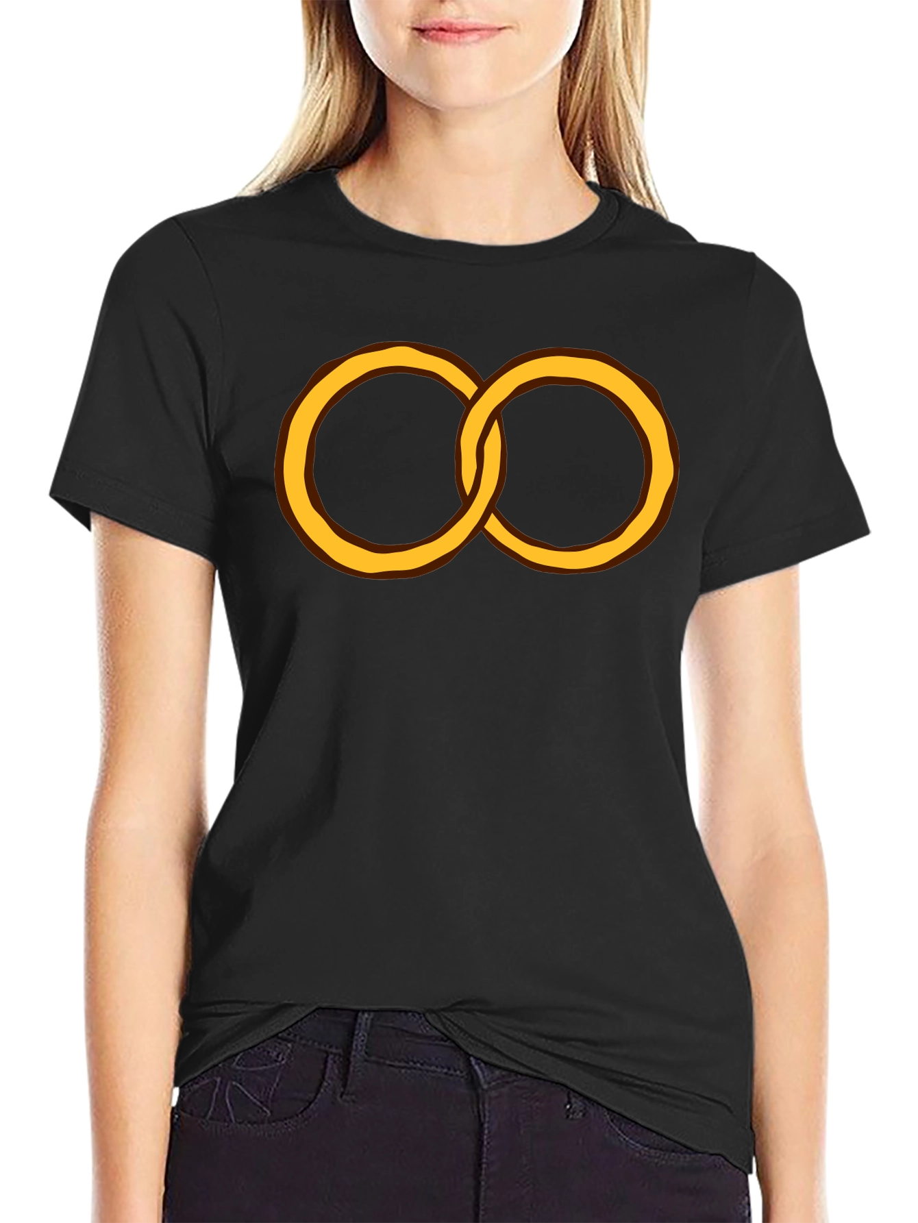 Linked Rings Graphic Black Tee