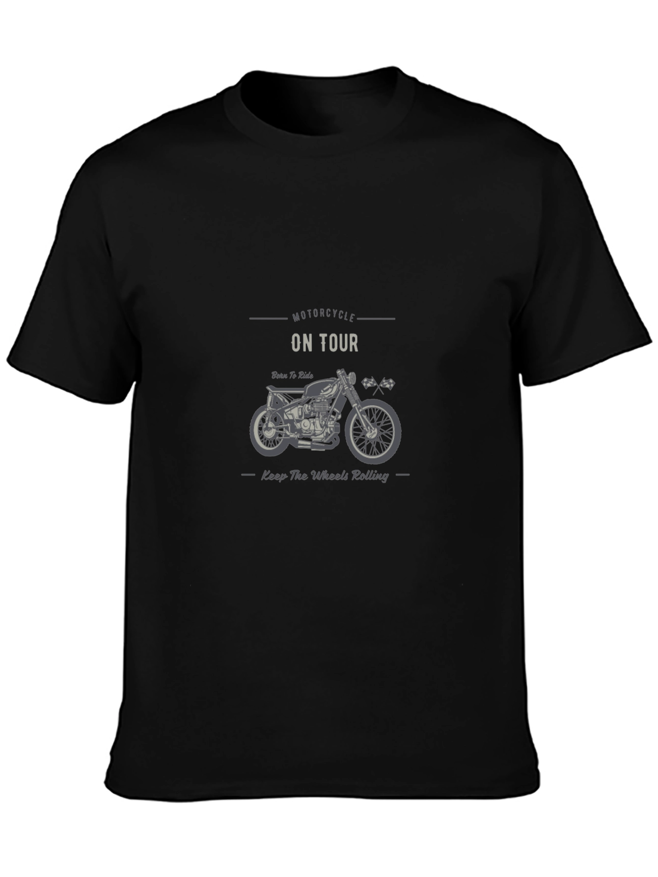 Motorcycle On Tour Graphic T-Shirt - Classic Black